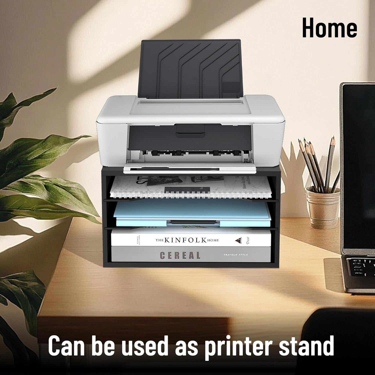 3-Tier Paper Organizer for Desk, Adjustable Mail Organizer, Black | 3-Tier Paper Organizer and Mail Organizer for Desk