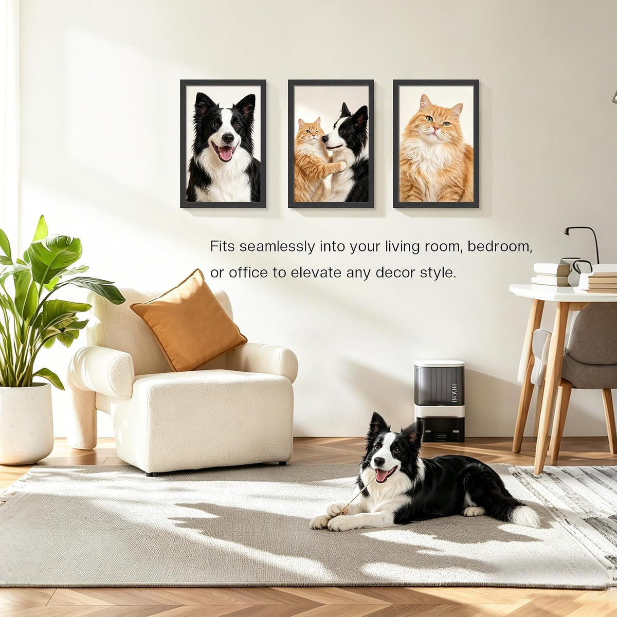11x17 Picture Frame 3 Pack, Wall Mount Display, Black Wood Grain | Fits 11x17 Photos or Posters, Clear Shatterproof