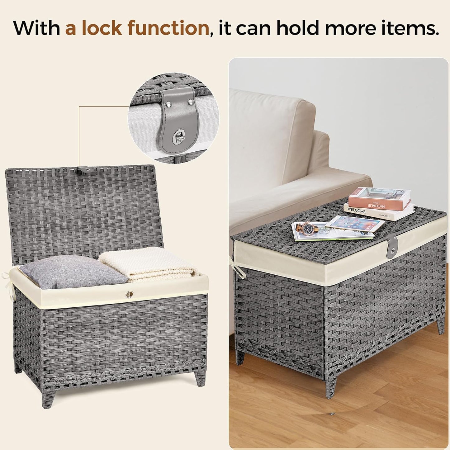 Rattan Shelf Basket / 200L / Grey