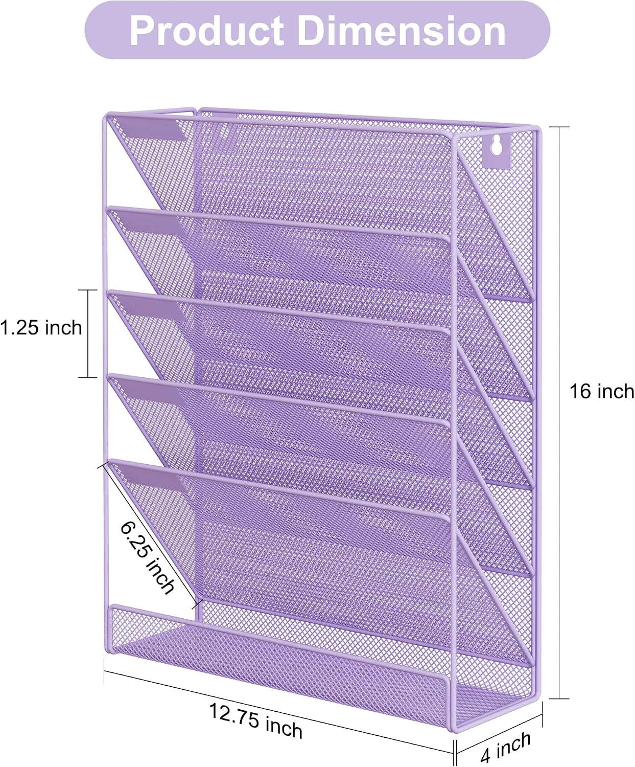 EasyPAG 5 Tier Wall File Holder, Mesh Hanging Folder Organizer with Classify Label, Versatile Desk File Holder