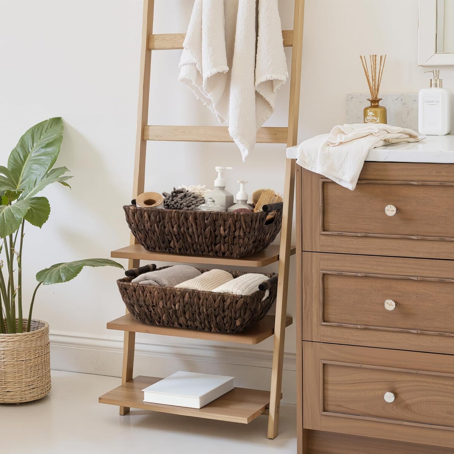 Wicker Baskets / Wicker Baskets for Storage / Dark Brown / Large