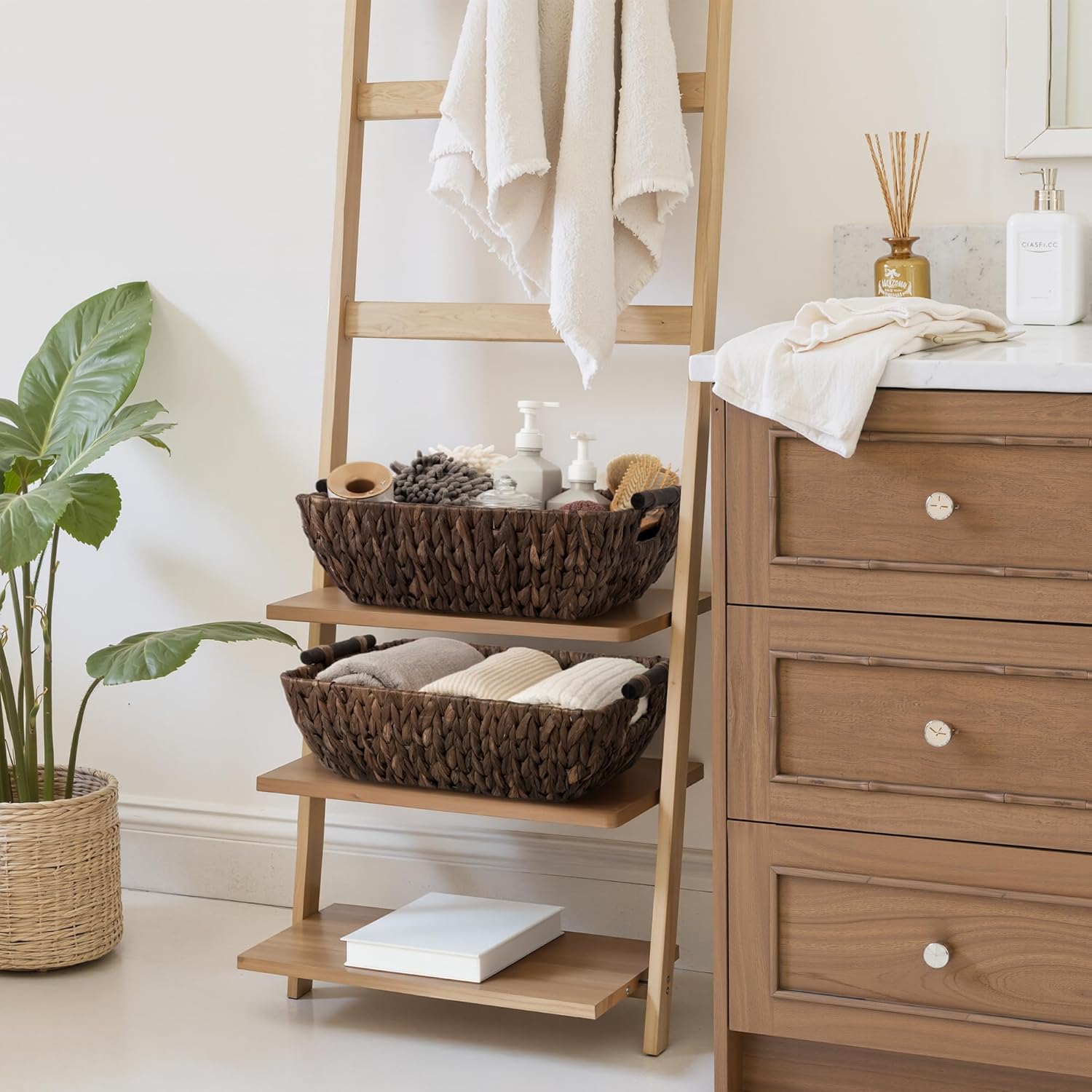 Wicker Baskets / Wicker Baskets for Storage / Dark Brown / Large