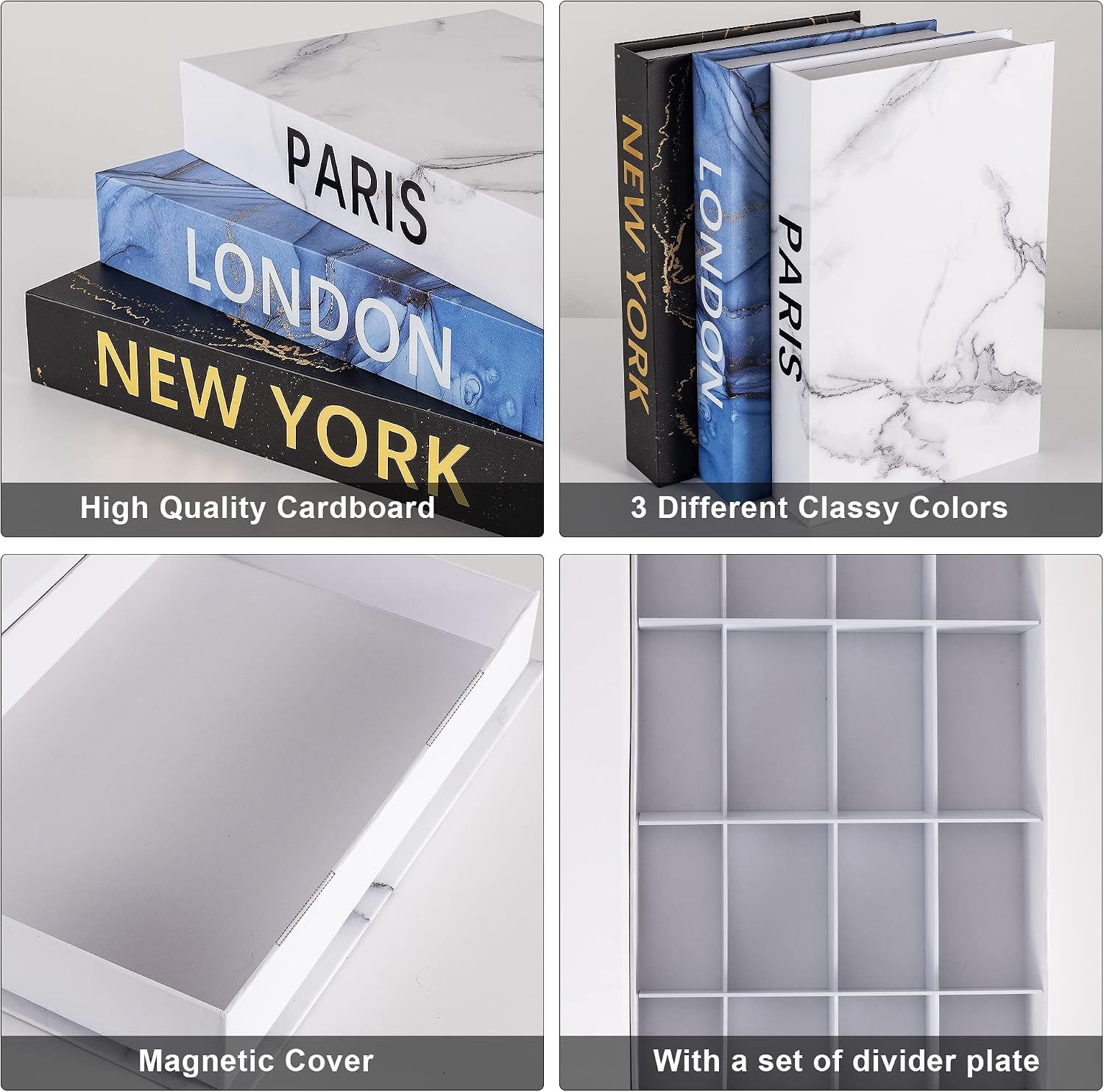 Faux Book for Decoration Storage Box / Z111 / Set of 3