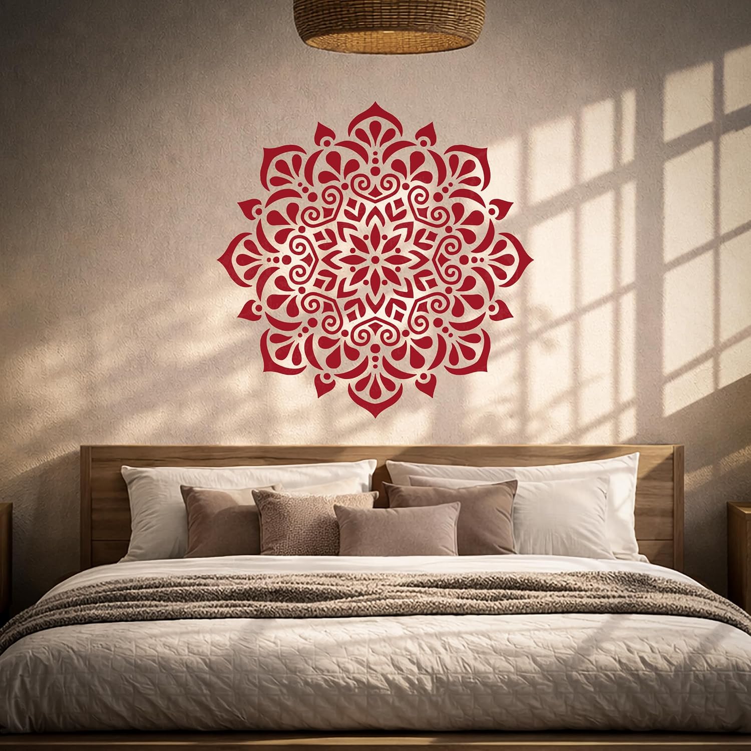 Vinyl Wall Decal Circle Ornament Pattern Mandala Stickers Mural Large / 22.5 x 22.5 / M In / Black