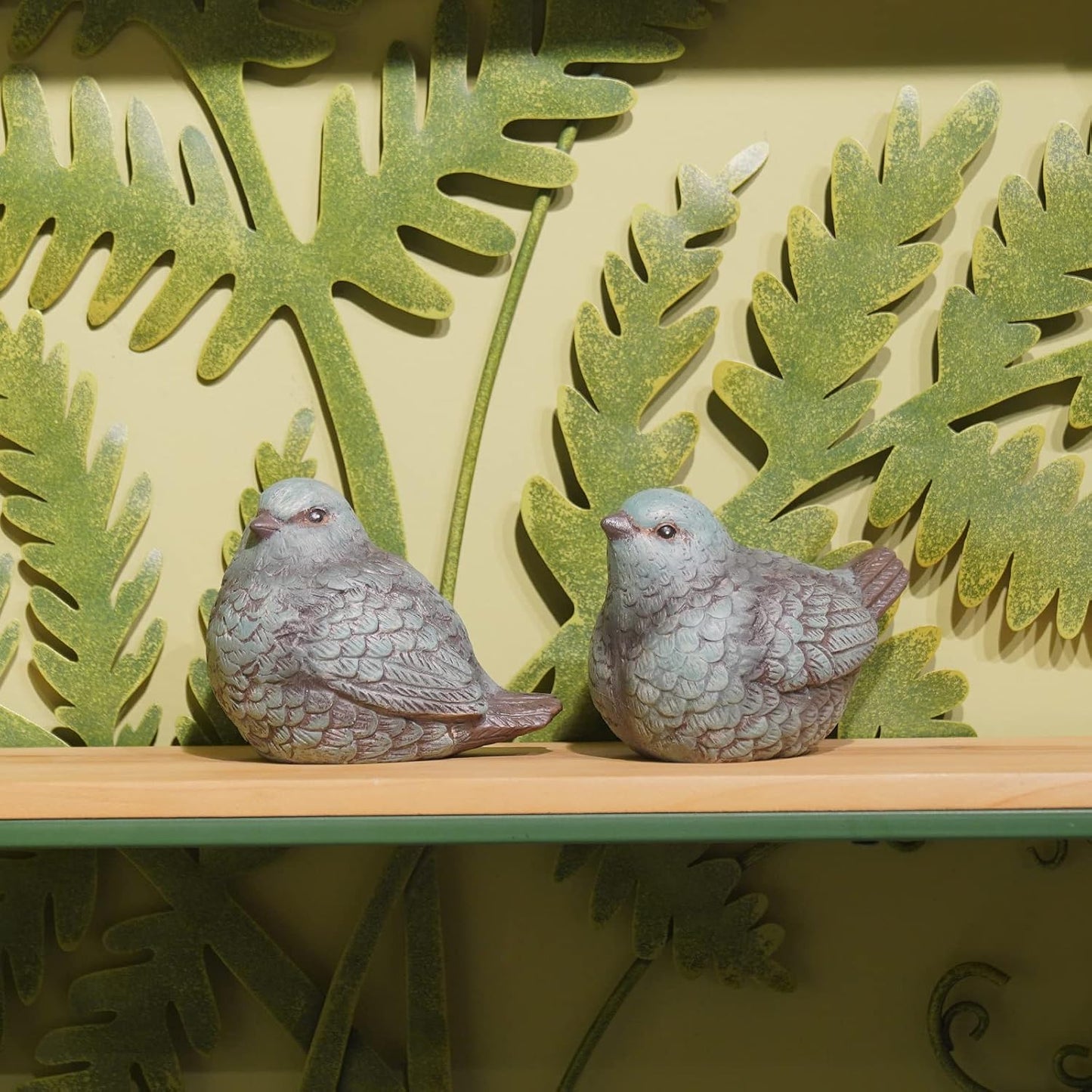 Bird Statues / Resin Bird Figurines Home Decor / Blue / Set of 2