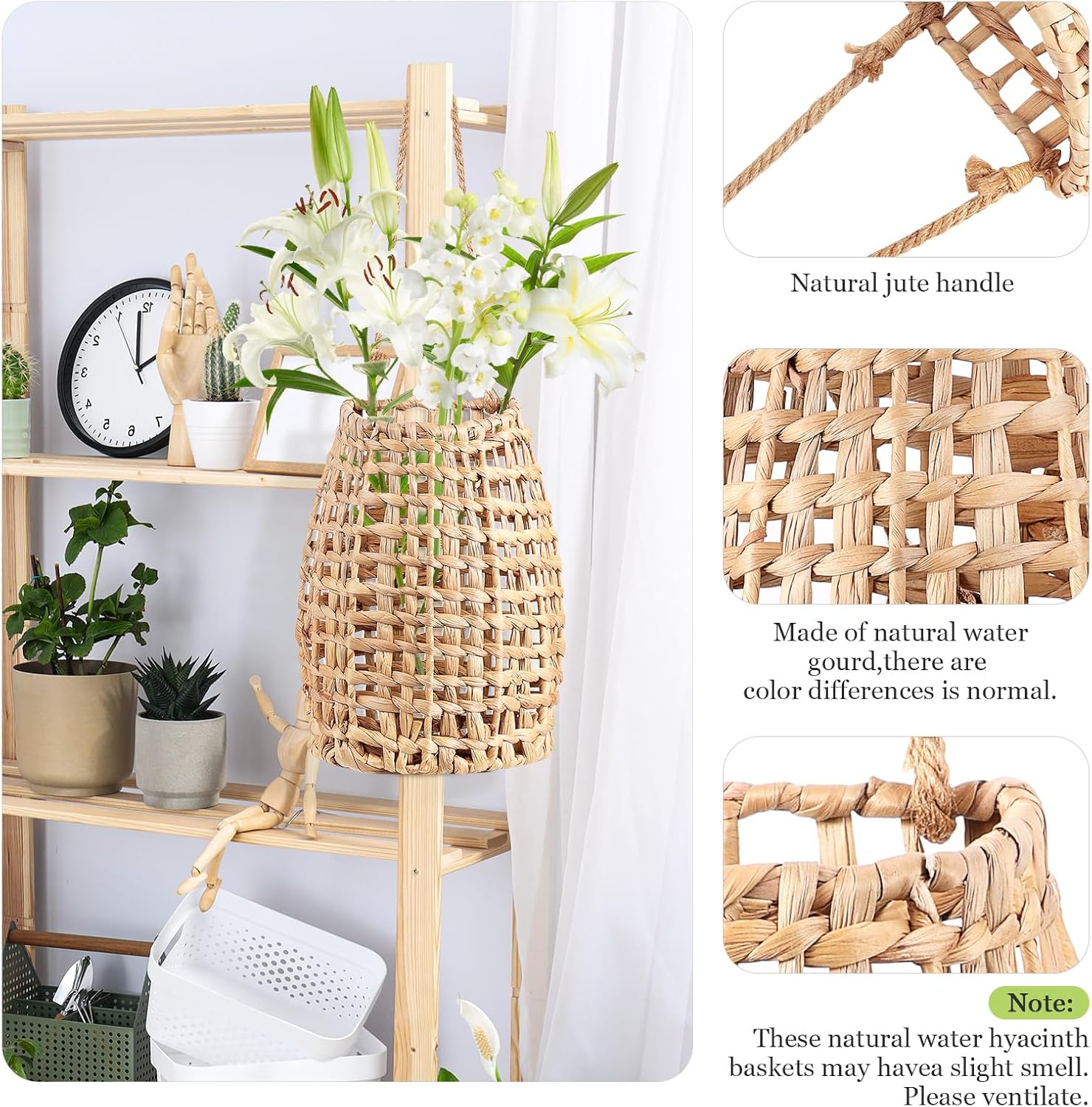 Water Hyacinth Woven Hanging Basket / Color1