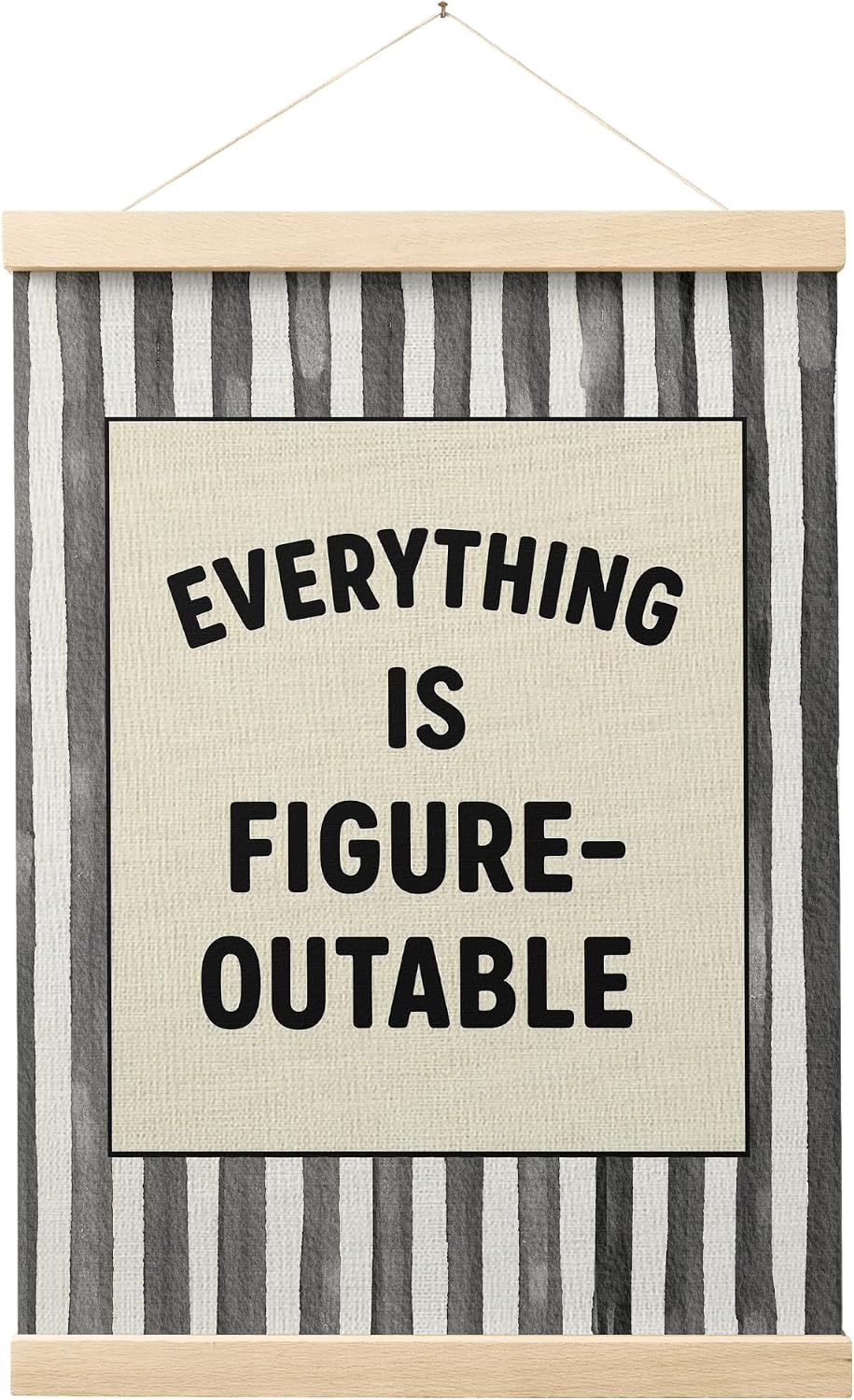 FGFK Everything Is Figureoutable Inspirational Wall Art Poster Hanger Frame