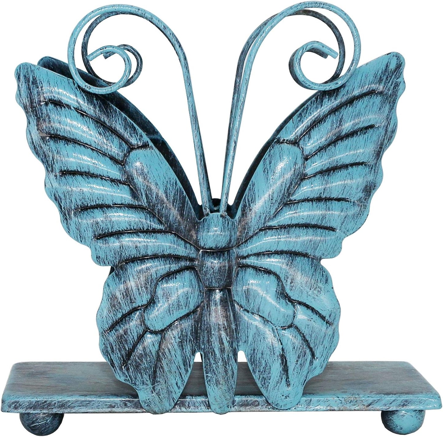 Metal Butterfly Shaped Napkin Holder / Turquoise