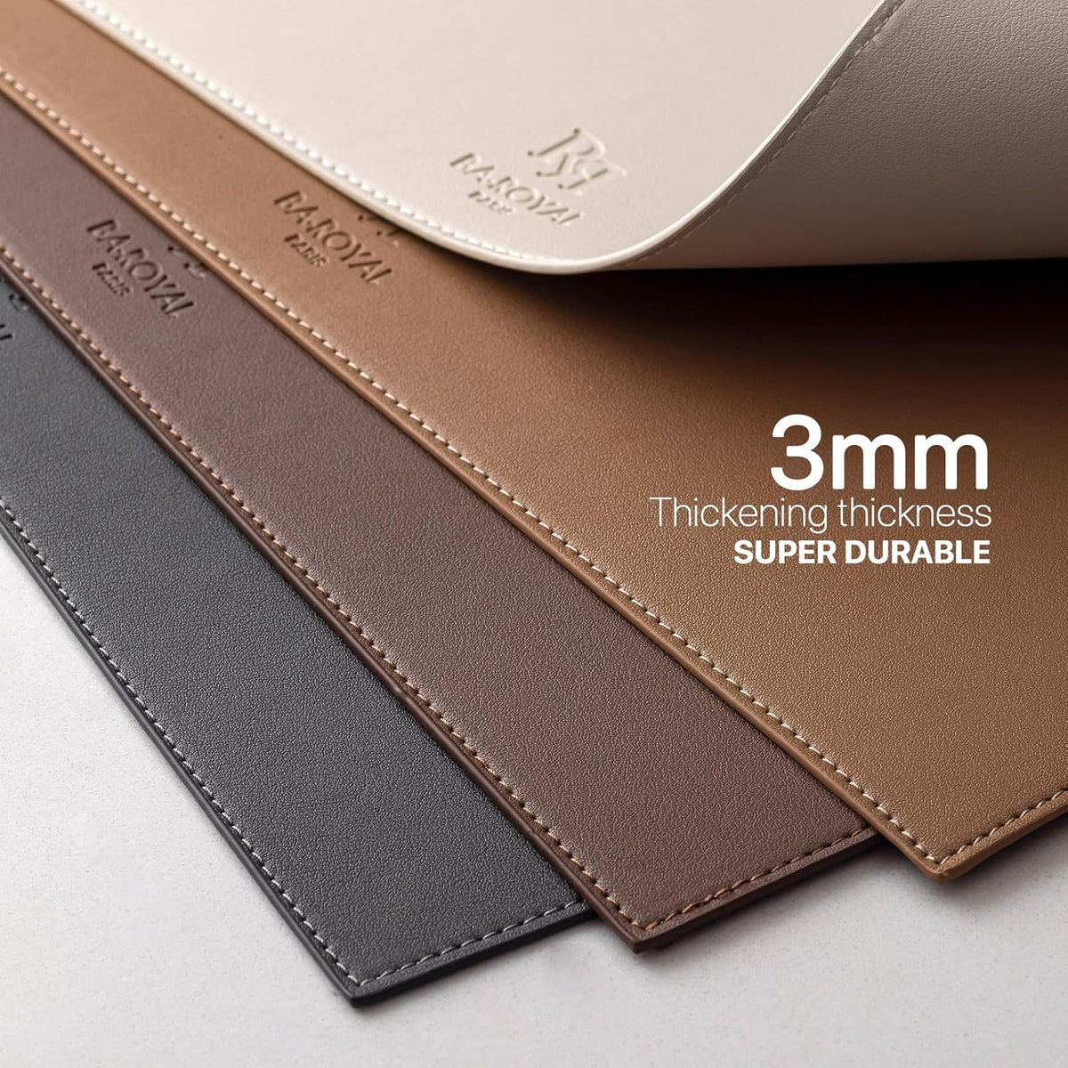 Baroyal Faux Leather Placemats Set of 12 Vinyl Washable Wipeable Table Mats for Kitchen Dining Table Heat Resistant