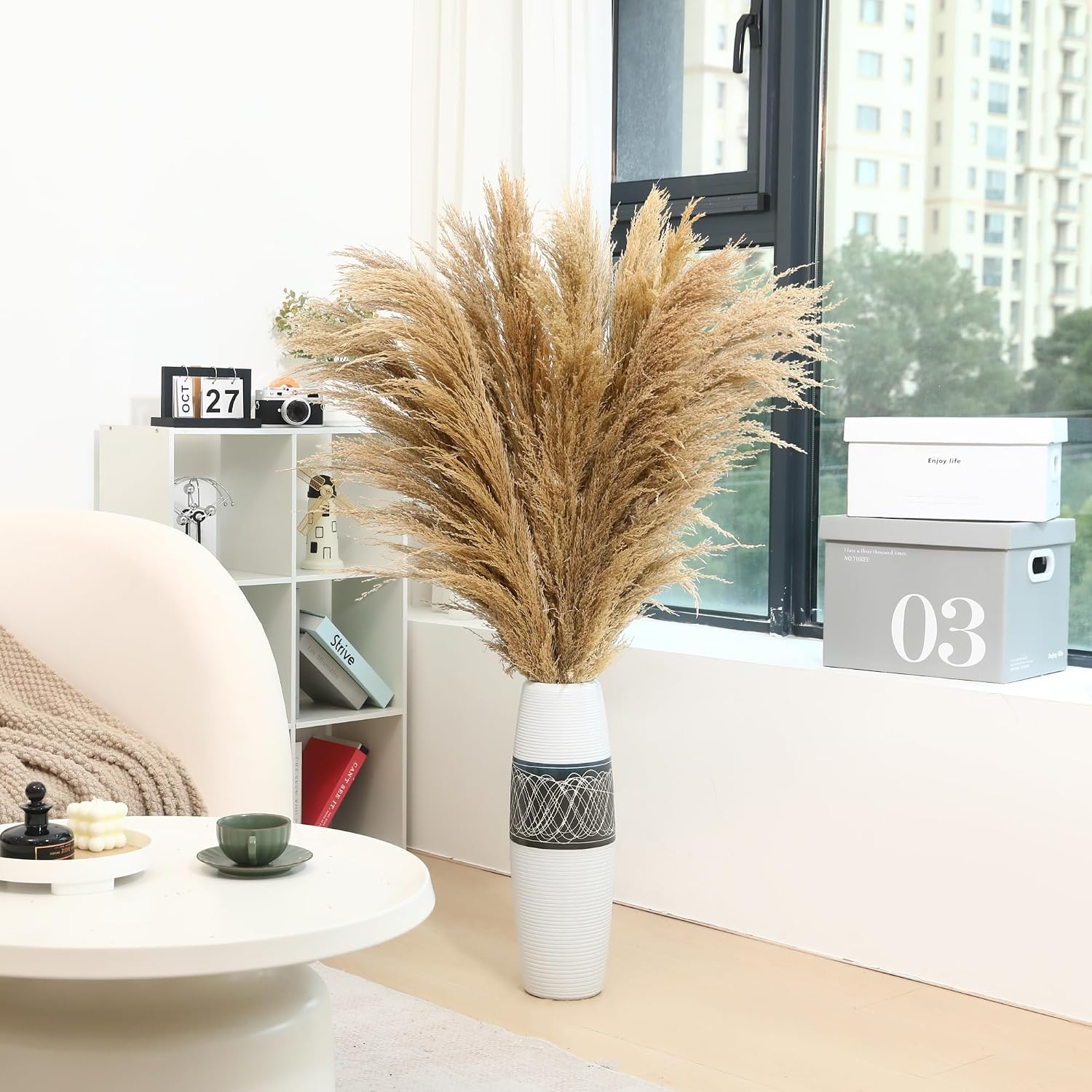 Large Pampas Grass for Floor Vase / /48inch / 4 ft / Set of 9