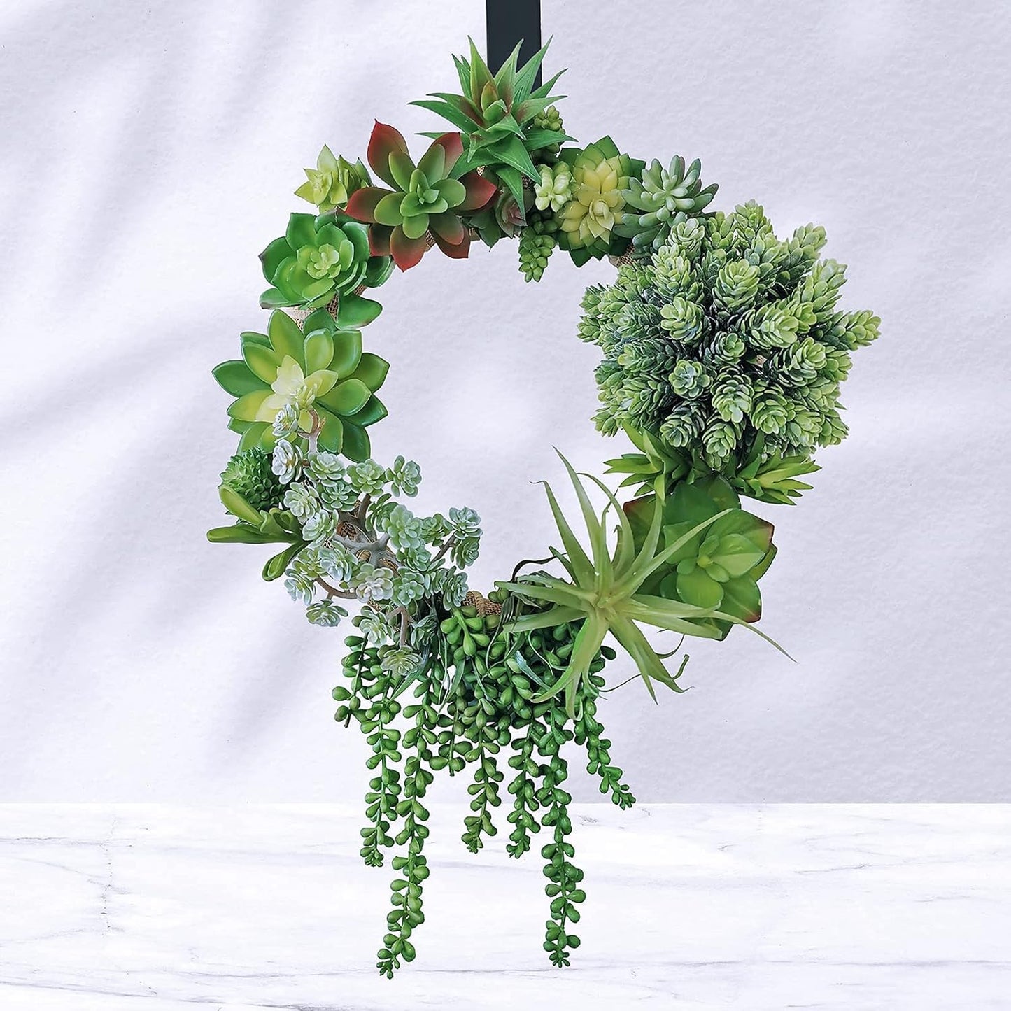 Assorted Artificial Succulents Plants Unpotted Small Aloe Hops Cactus String / Green / Set of 19