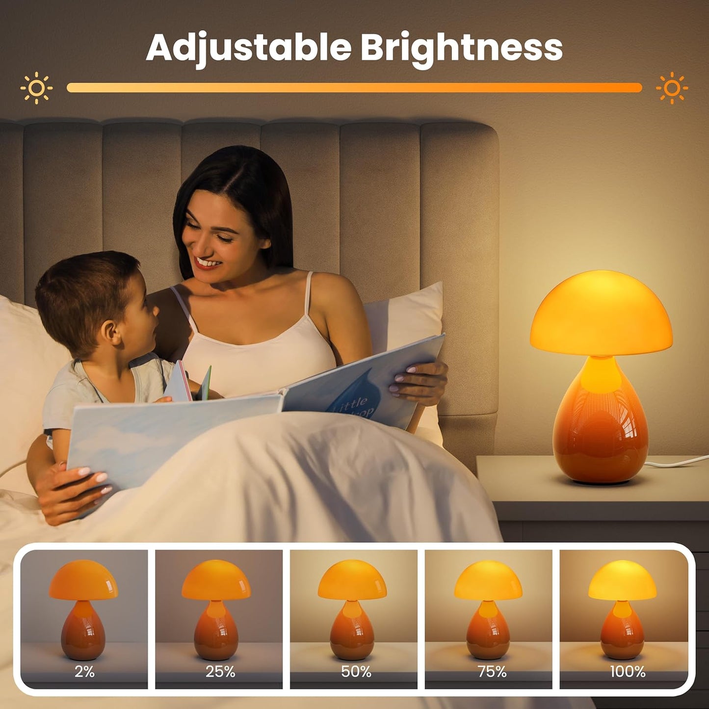 Mini Modern Lamp Bedside Nightstand Light Desk Small Light Dimmable / Orange