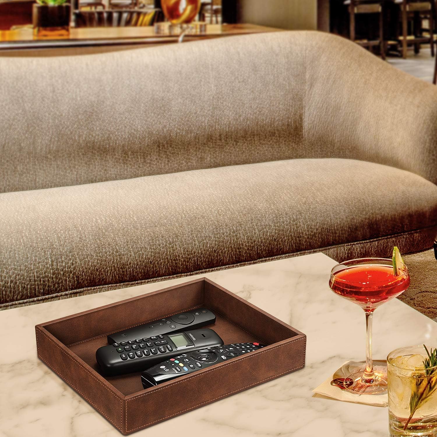 Valet Tray Desk Organizer / Brown
