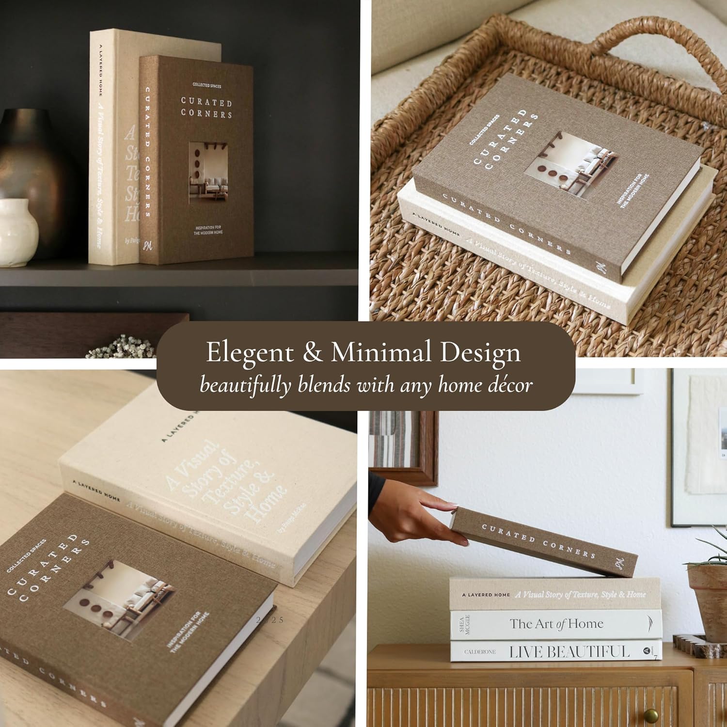 Faux Book Box / 2 Linen Fake Books for Decorating Bookshelf