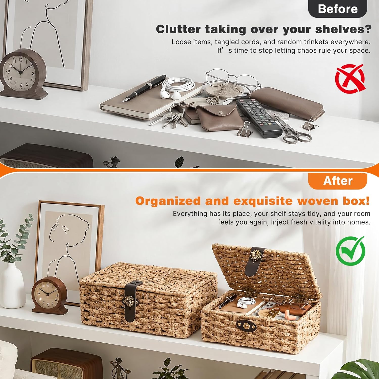 2-Piece Woven Storage Boxes