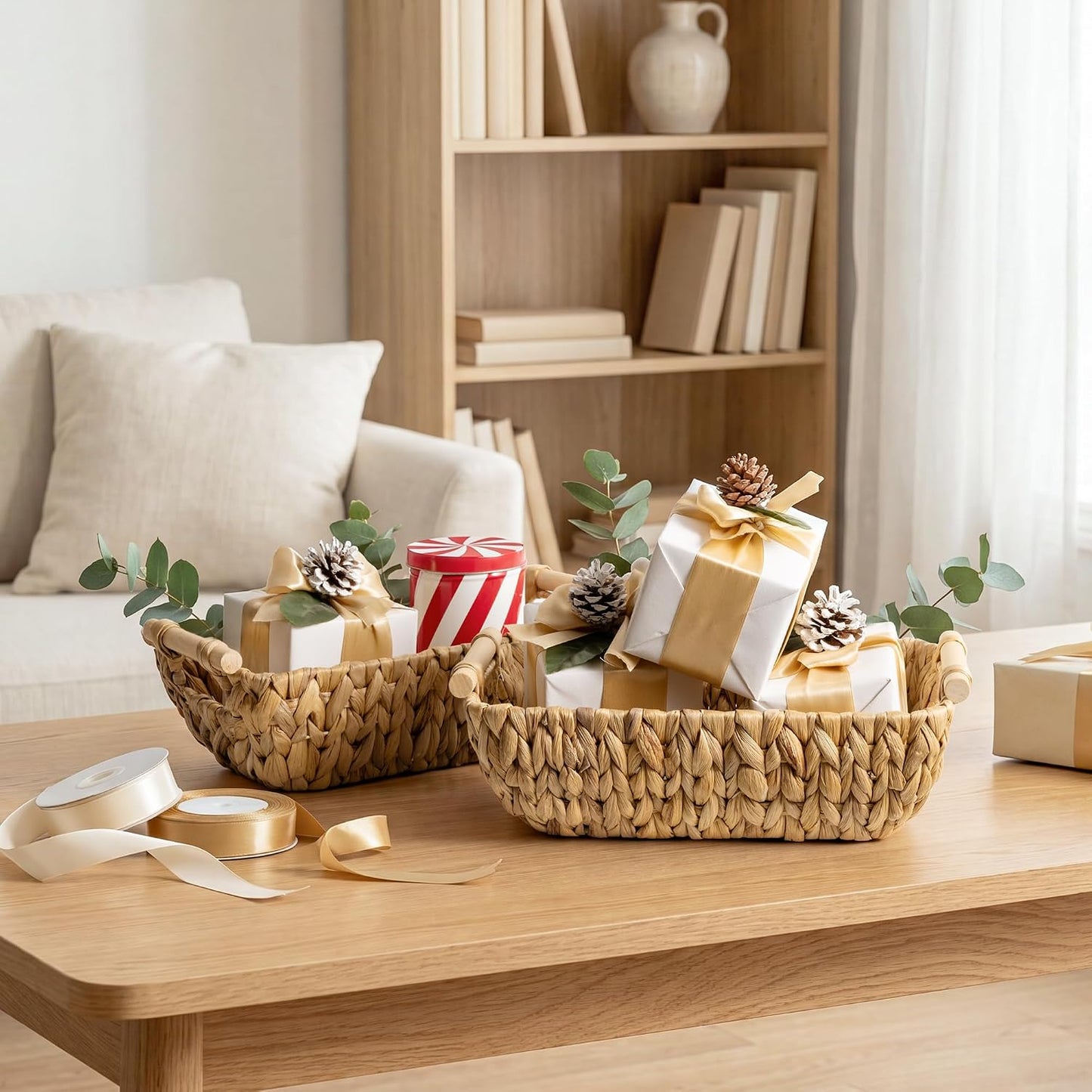 Hand-Woven Wicker Baskets / Natural / Small / Set of 2