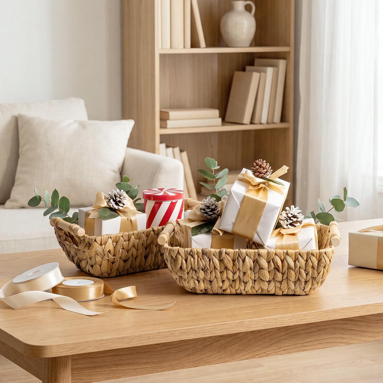 Hand-Woven Wicker Baskets / Natural / Small / Set of 2