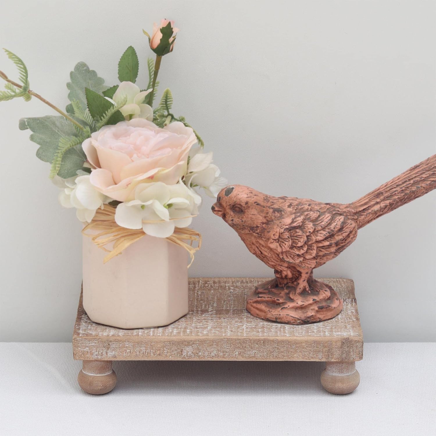 Farmhouse Wood Pedestal Stand Riser Soap Tray / 7.9 x 4.9