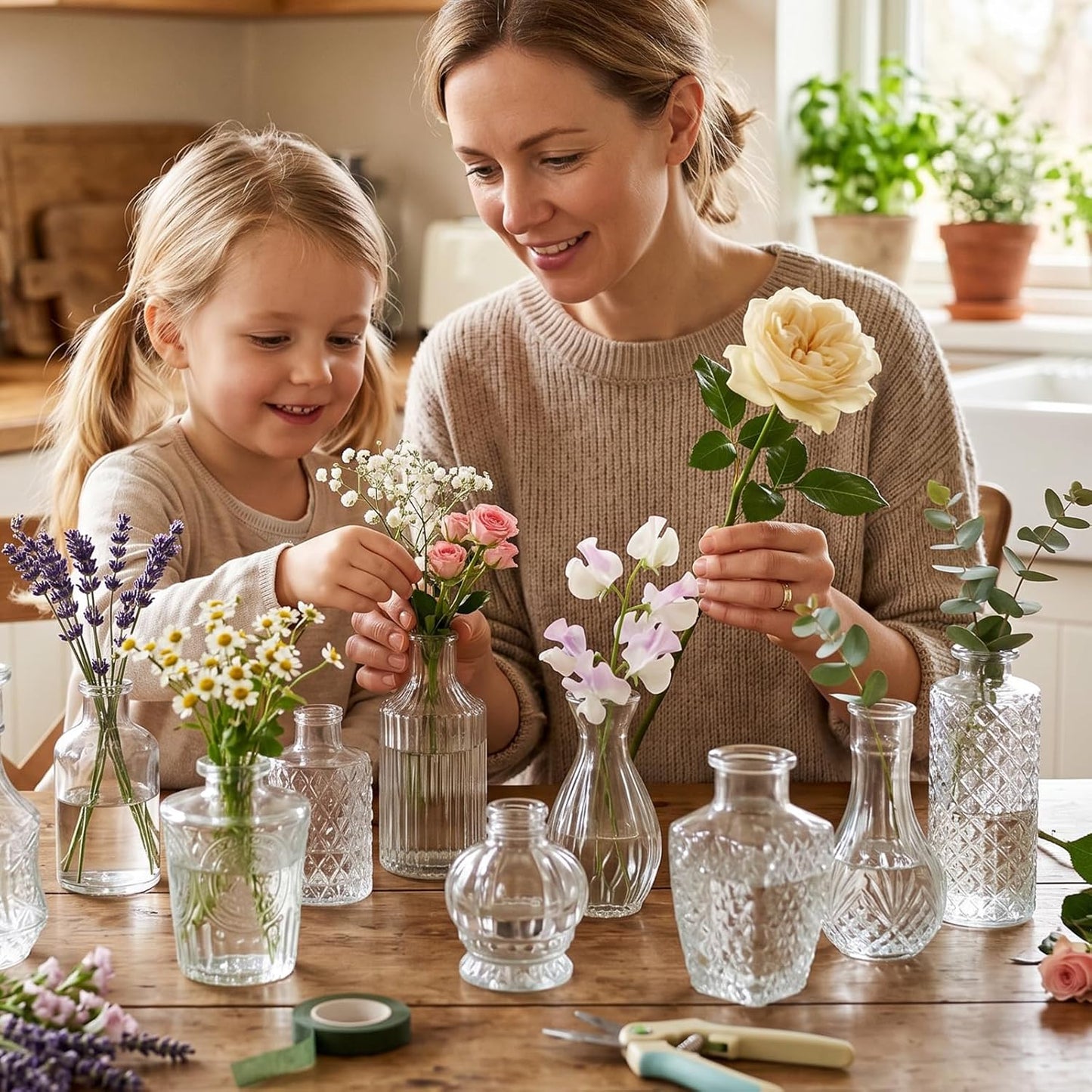 Glass Bud Vase Bulk Set / Clear / Set of 36