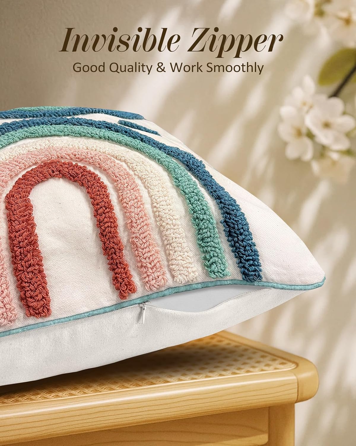 Throw Pillow Covers / Two Rainbow / 18 x 18