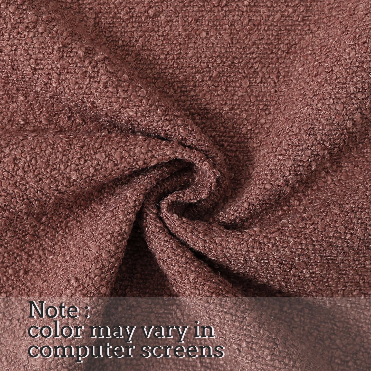 Decorative Square Thick Throw Pillow Covers Fine Textured Boucle / Dusty Rose / 18 x 18 / Set of 2