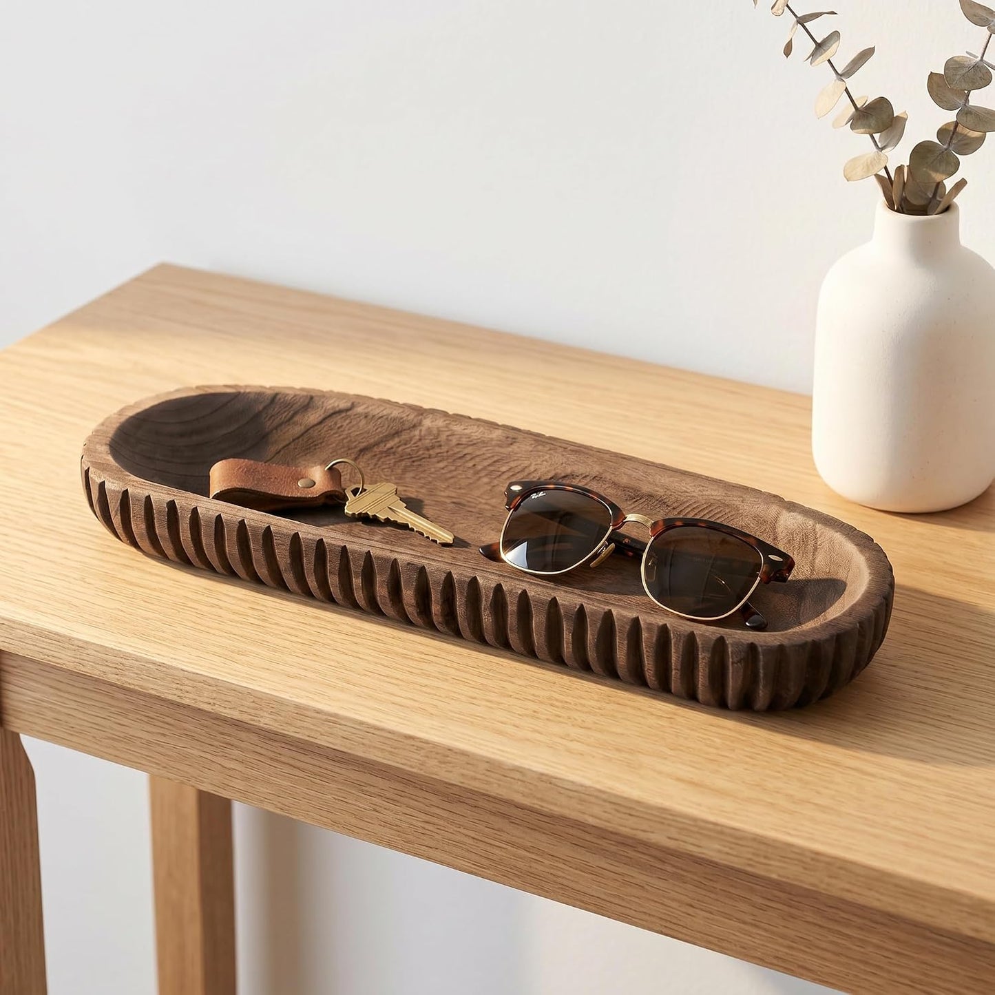 Handmade Wooden Decorative Tray / Natural