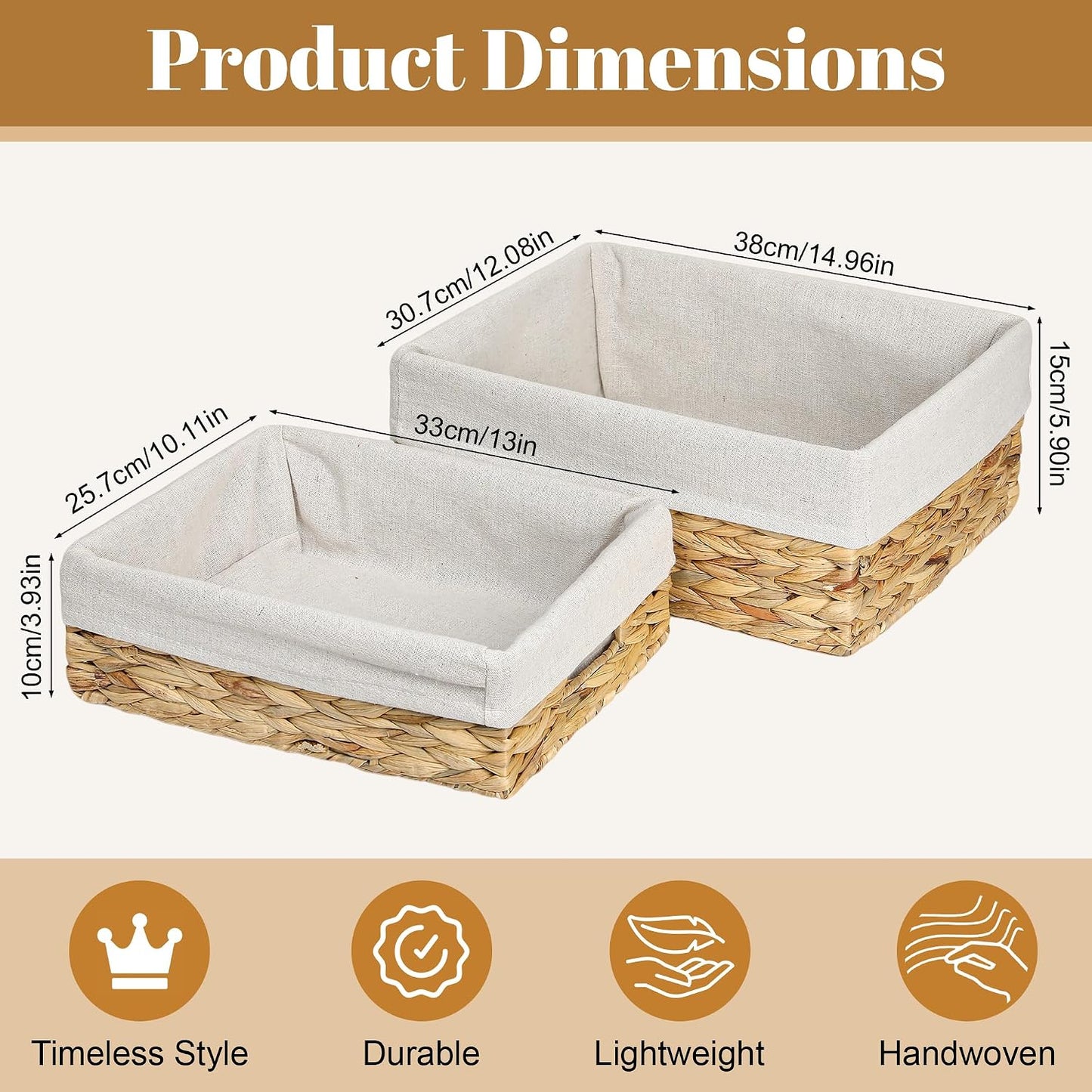 Hyacinth Woven Baskets / Set of 2