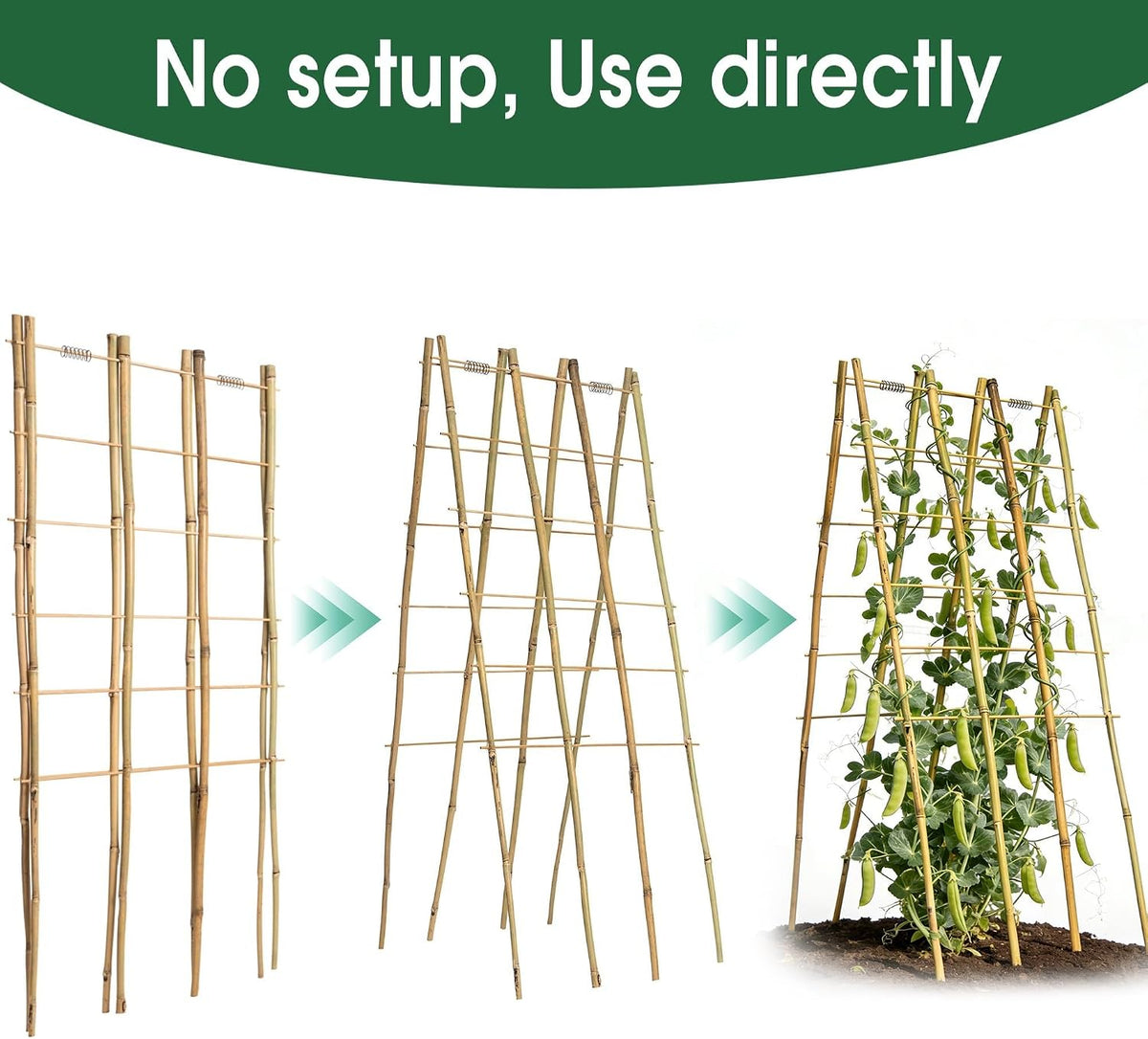 2 Pack 47''x18'' Bamboo Trellis for Climbing Plants Outdoor, Oltara A-Frame Foldable Garden Trellis for Cucumbers