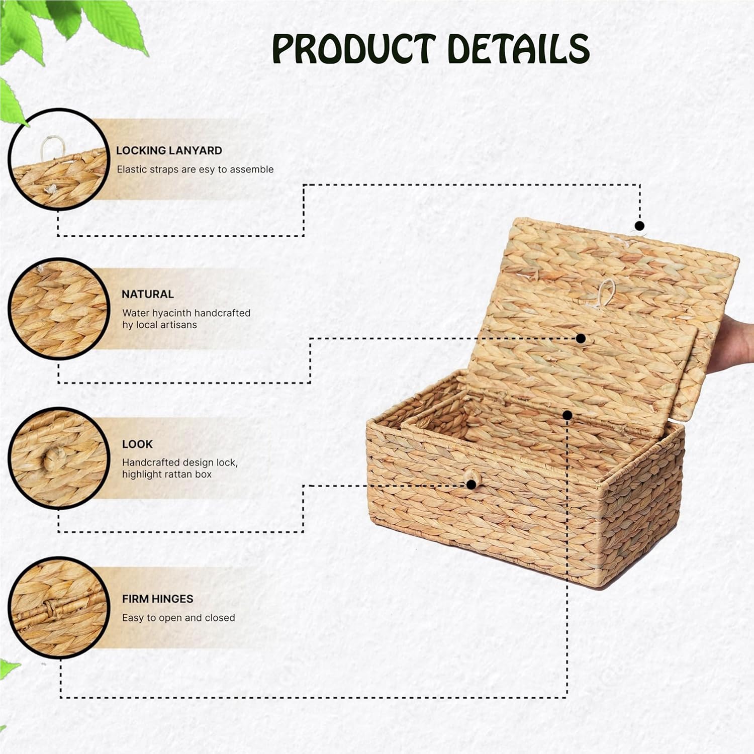 Wicker Storage Baskets / Natural / Set of 3