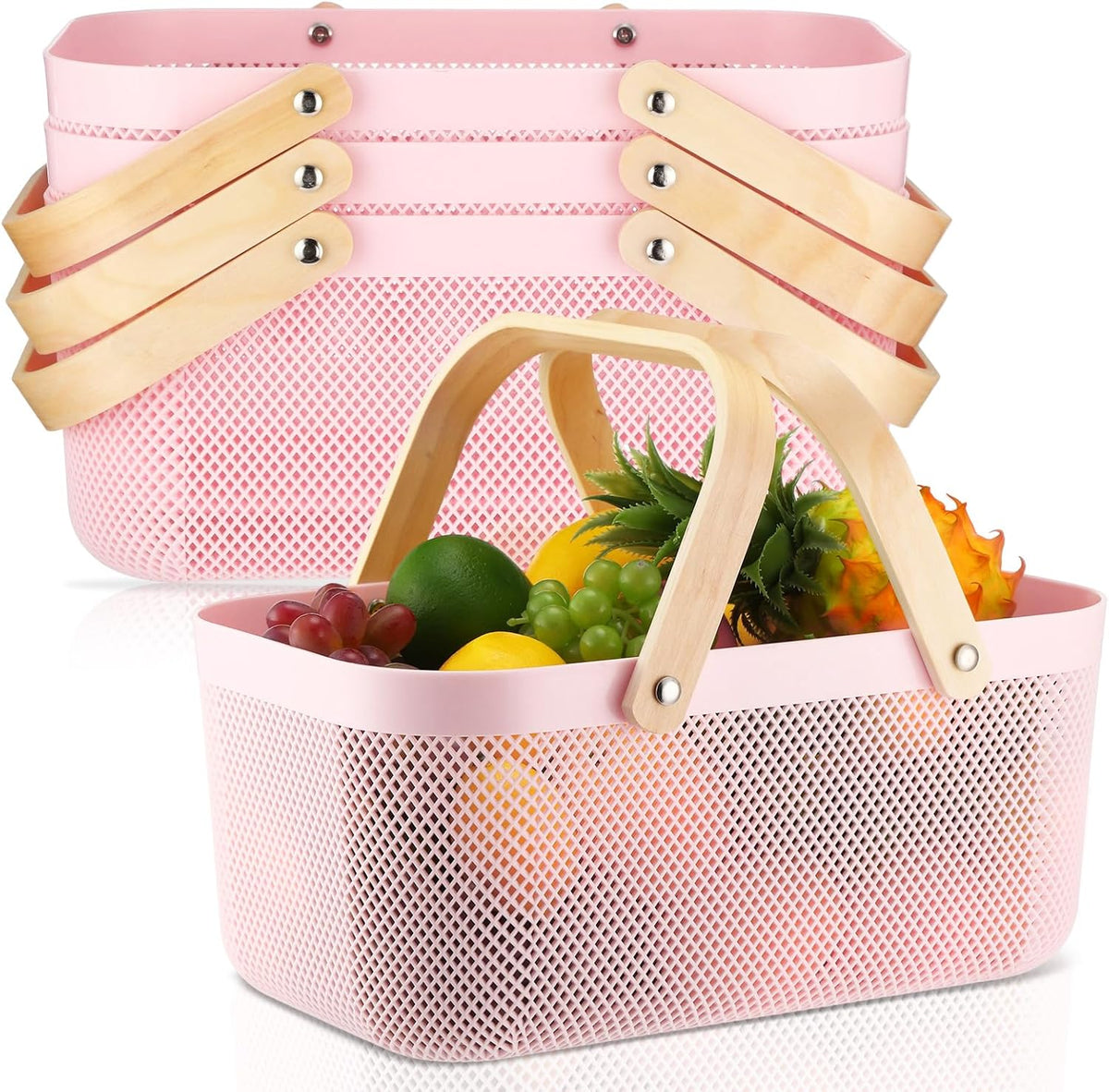 Dandat 2 Pcs Fall Cornucopia Basket Centerpiece 13.78 Inch, Imitation Vine