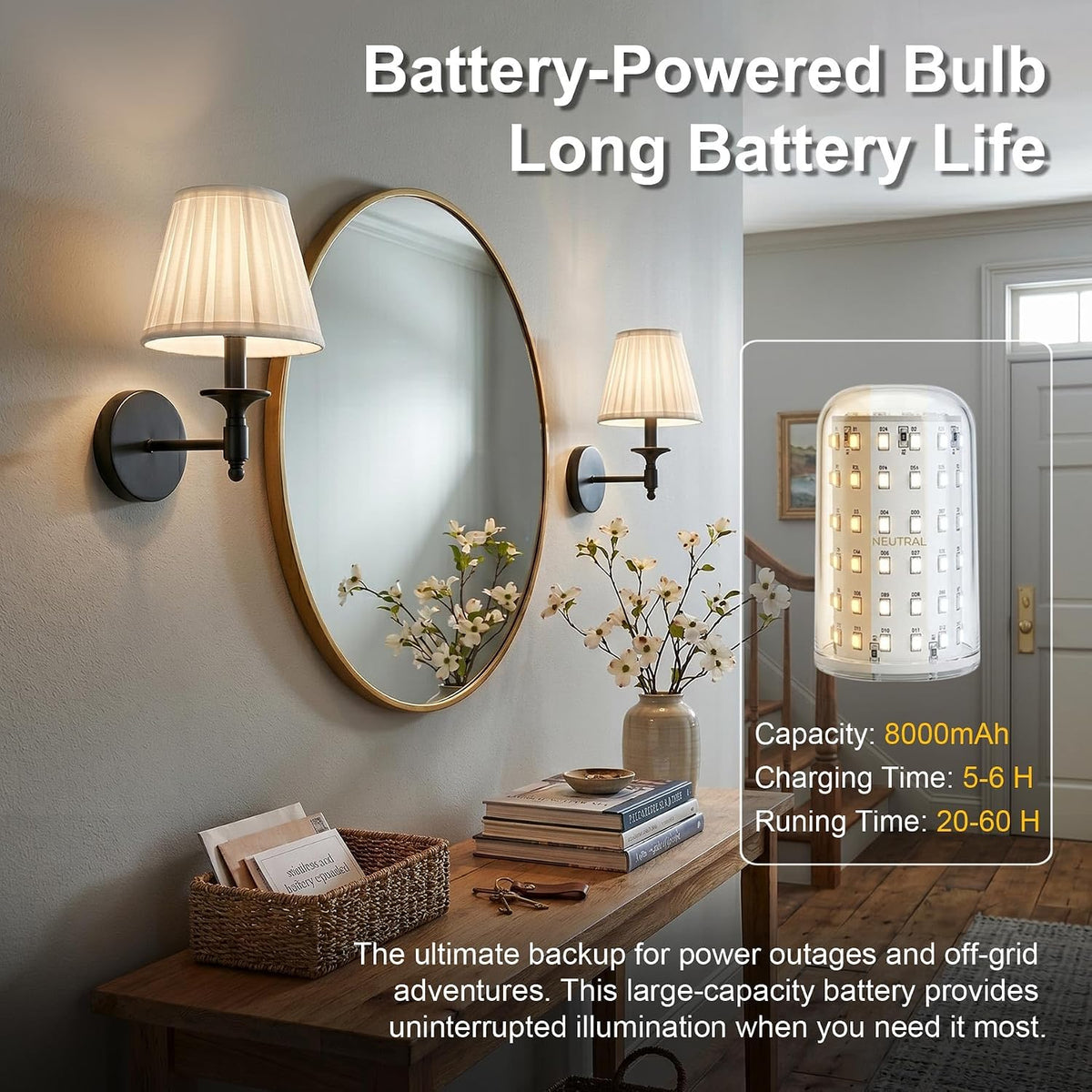 Battery Operated Wall Sconces Set of 2, Black Wireless Wall Lights with 8000mAh 3 CCT Color Temperature & Dimmable