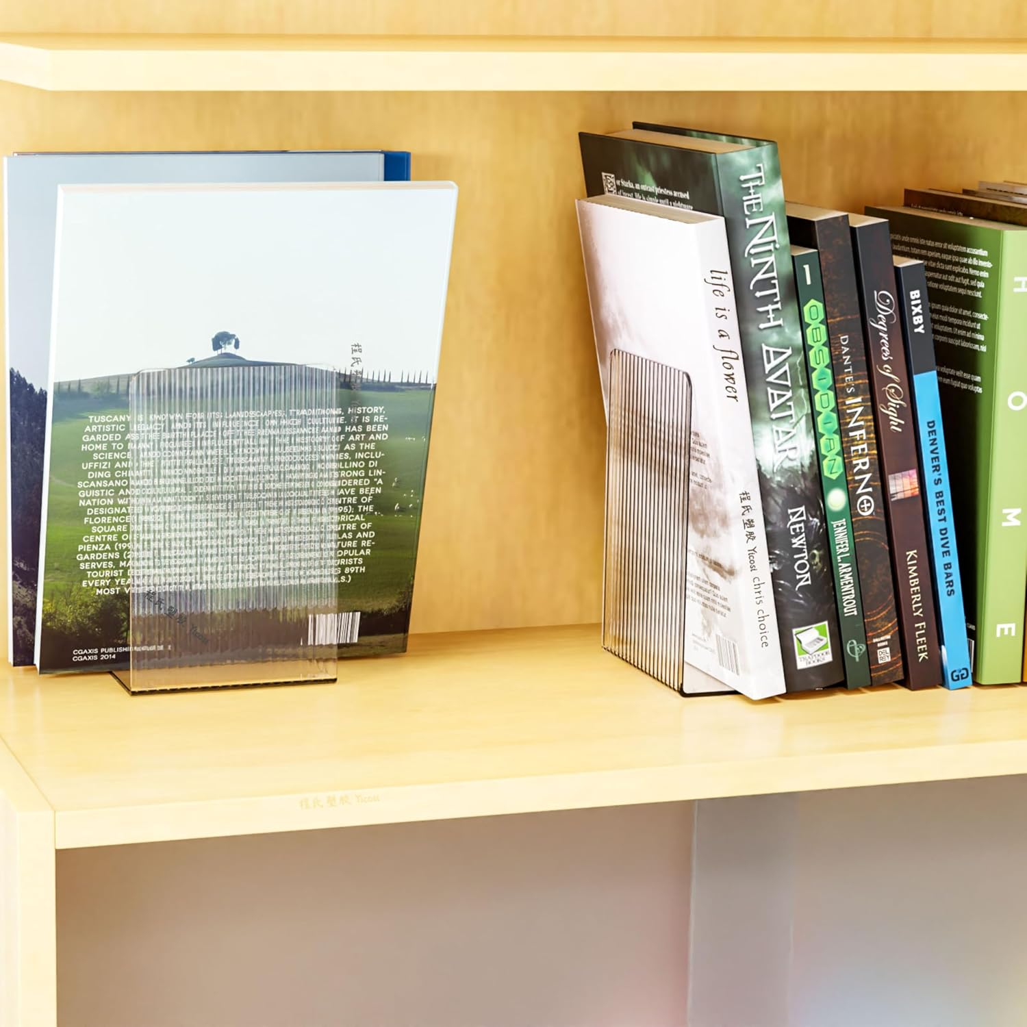 Acrylic Book Ends / Clear / Set of 6