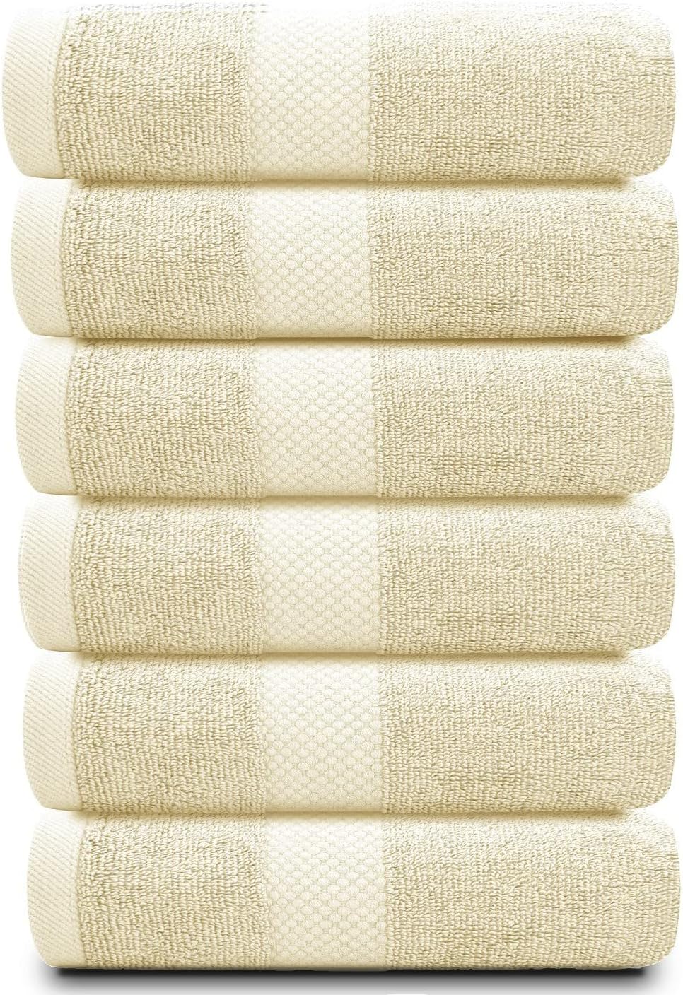 White Classic Luxury Beige Hand Towels - Soft 100% Turkish Cotton | Highly Absorbent Hotel spa Bathroom Towel