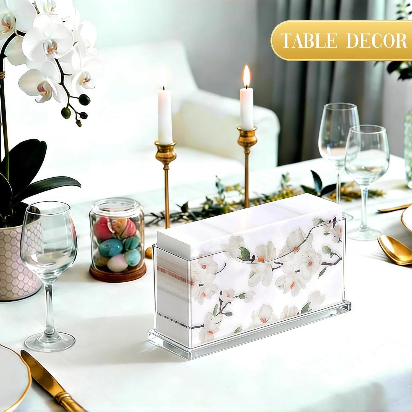 Guest Towel Napkin Holder Bathroom / Vertical - Guest Towel Holder / Clear