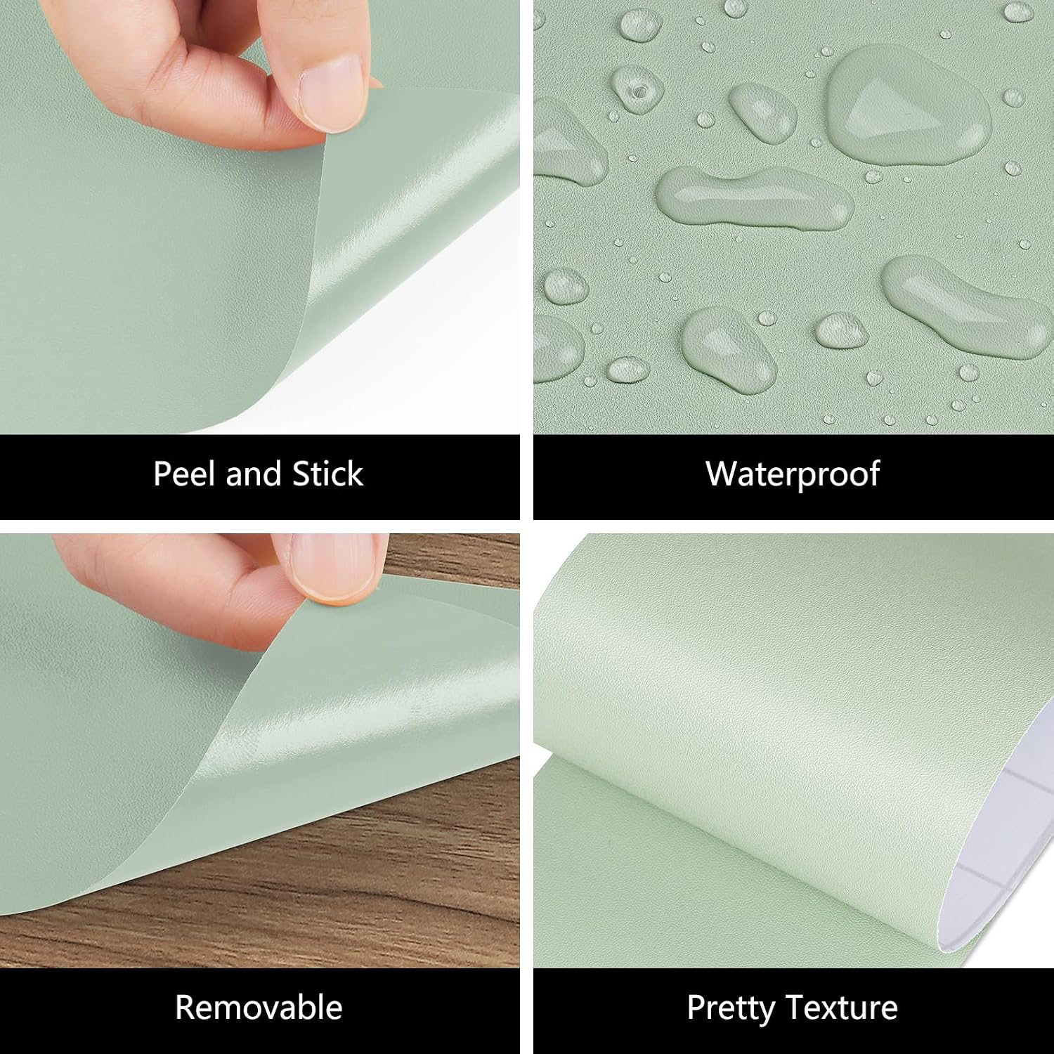 x Peel and Stick Wallpaper Border / 3 x 600 / Sage Green