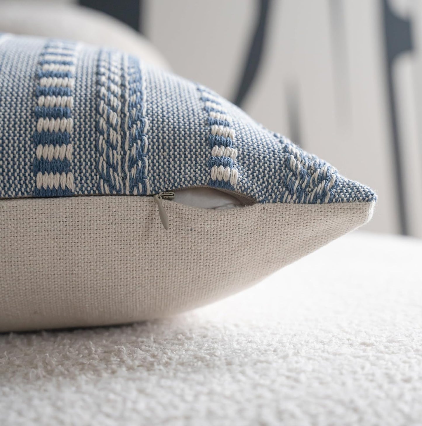 Boho Throw Pillow Covers / Blue / 20 x 12 / Set of 2