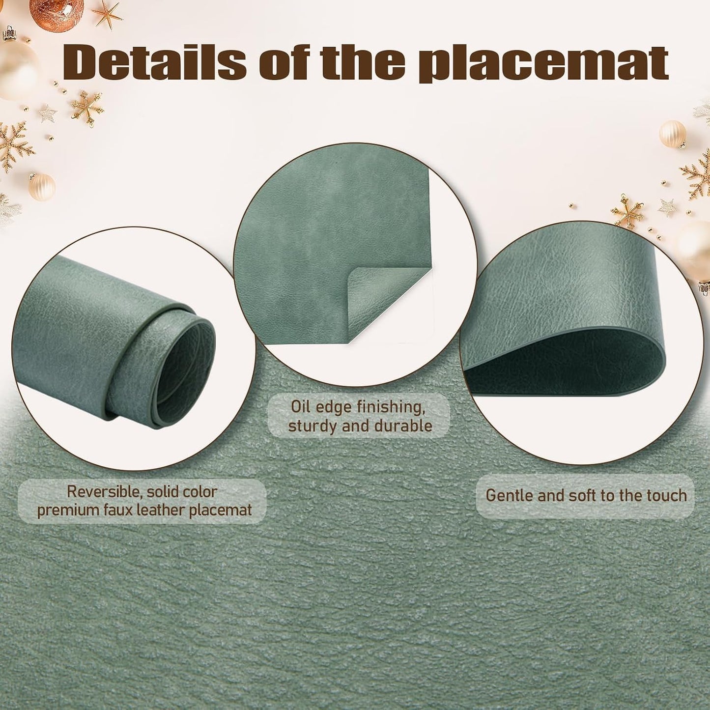 UnivoColors Placemats,Heat Resistant Placemats Set of 8 Washable 12 x 17 Inch,Waterproof Table Mats,Wipeable Pu Place