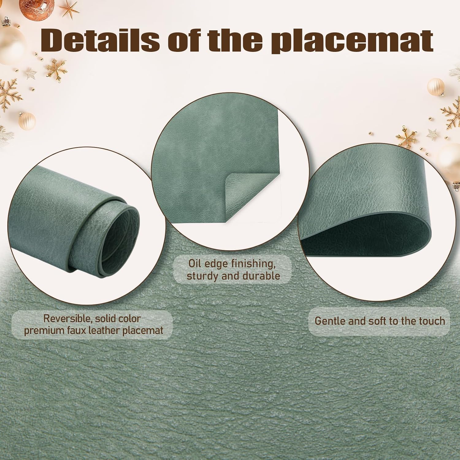 UnivoColors Placemats,Heat Resistant Placemats Set of 8 Washable 12 x 17 Inch,Waterproof Table Mats,Wipeable Pu Place
