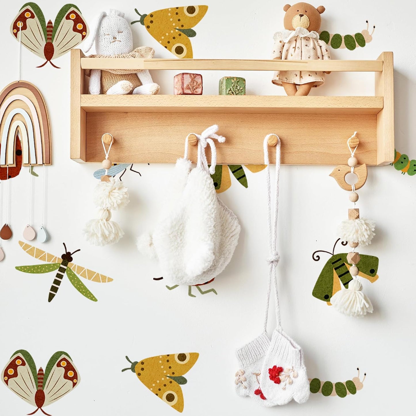 Peel Stick Boho Decals / Cute Cartoon Insect Wall Stickers