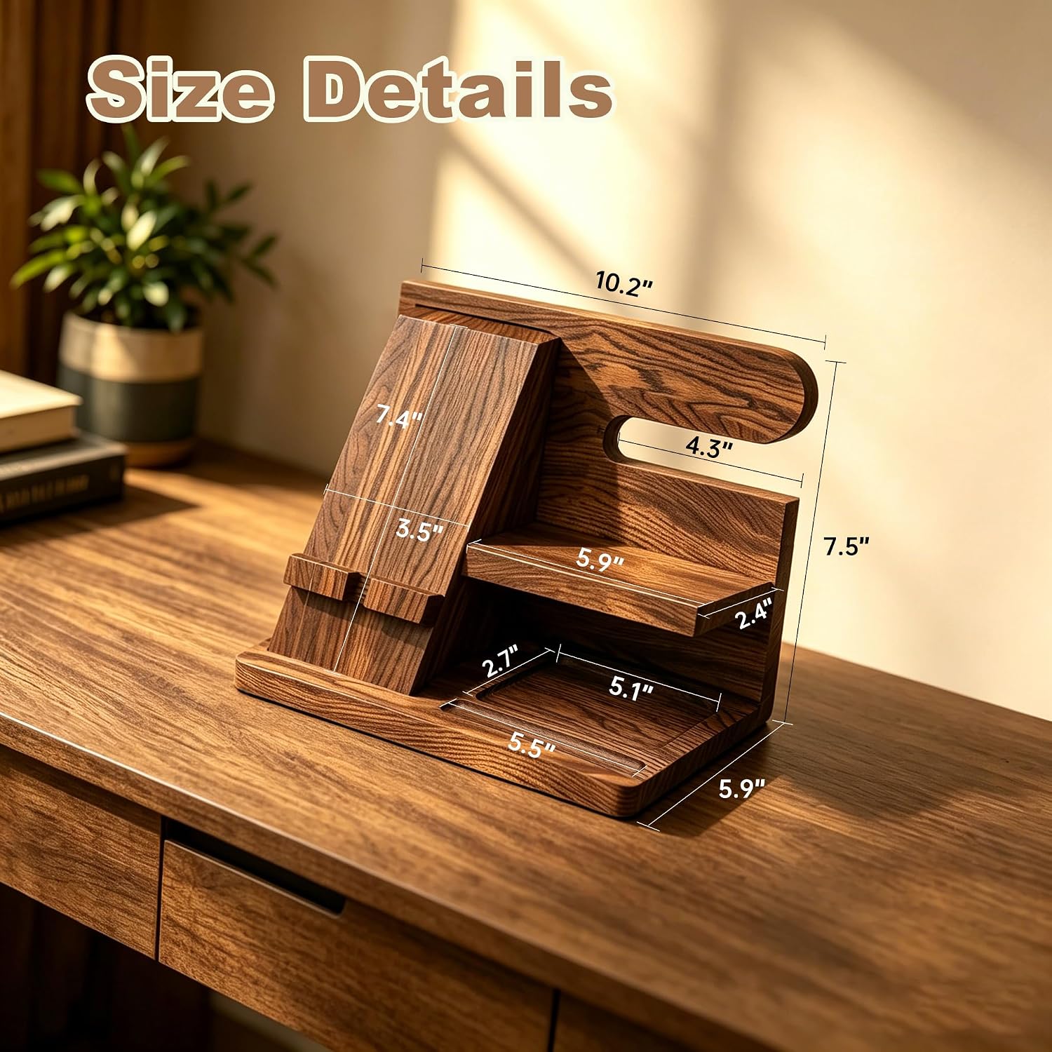 Gifts for Men Wood Phone Docking Station Birthday Gift for Men Valentines Day Gifts Father Gift for Him Boyfriend