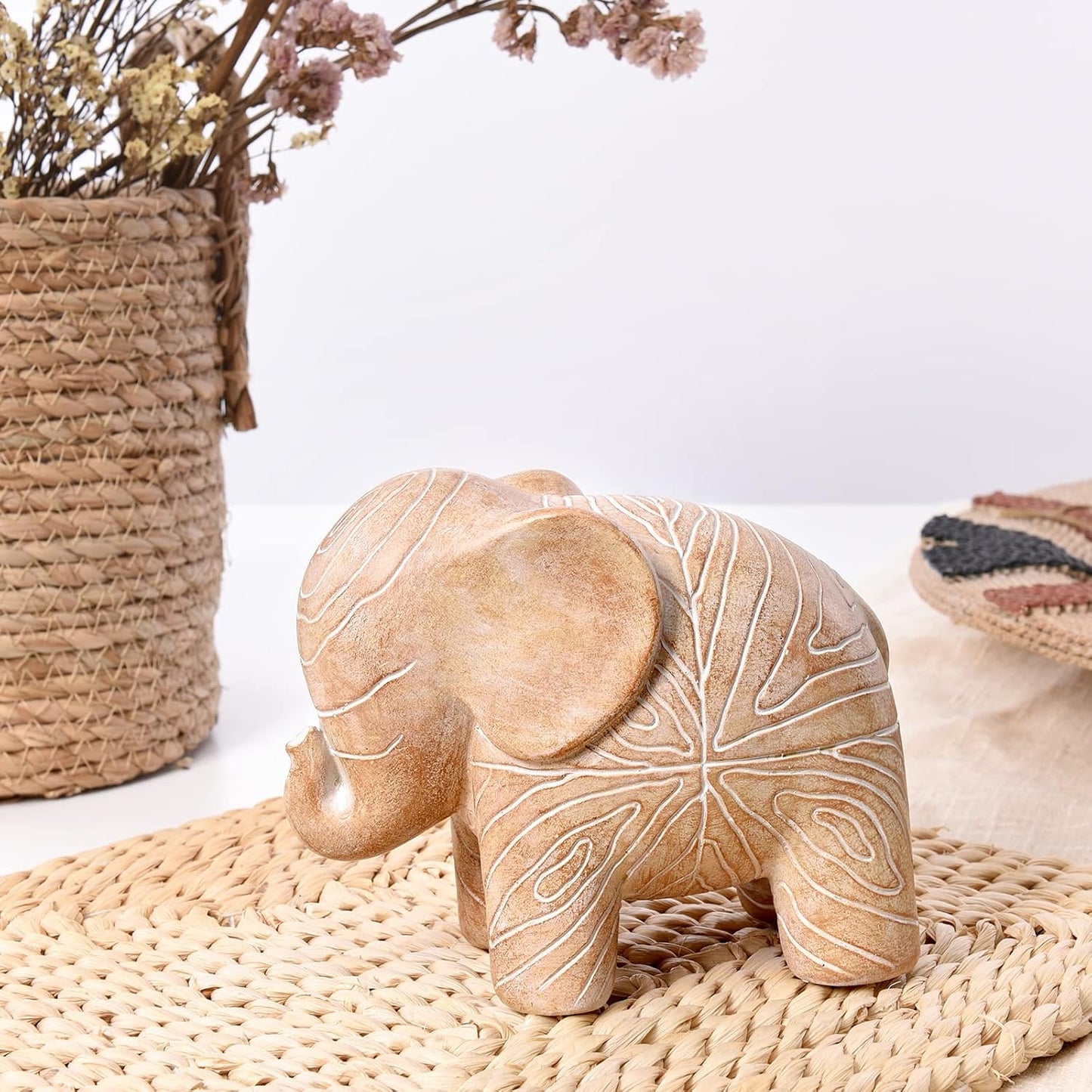Elephant Statue / Wooden Elephant Gift for Women / Small Wood Elephant