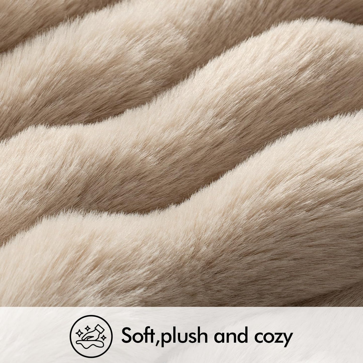 Faux Fur Pillow Covers Thick Soft Plush Throw Pillows Spring Home Decor / 18 x 18 / Khaki / Set of 2