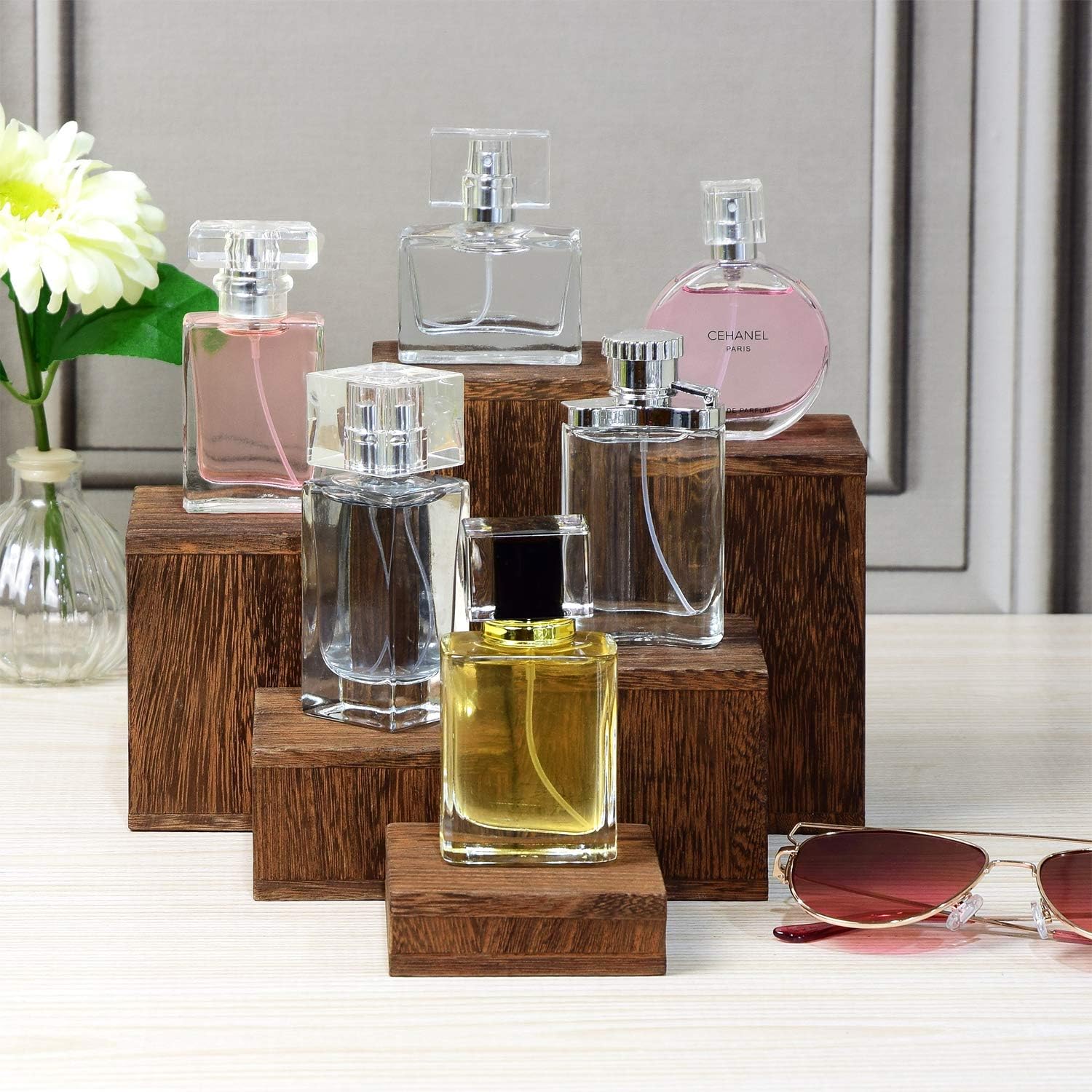 Wooden Square Risers for Display Jewelry and Accessories Display Stand Wooden / Brown / Set of 6