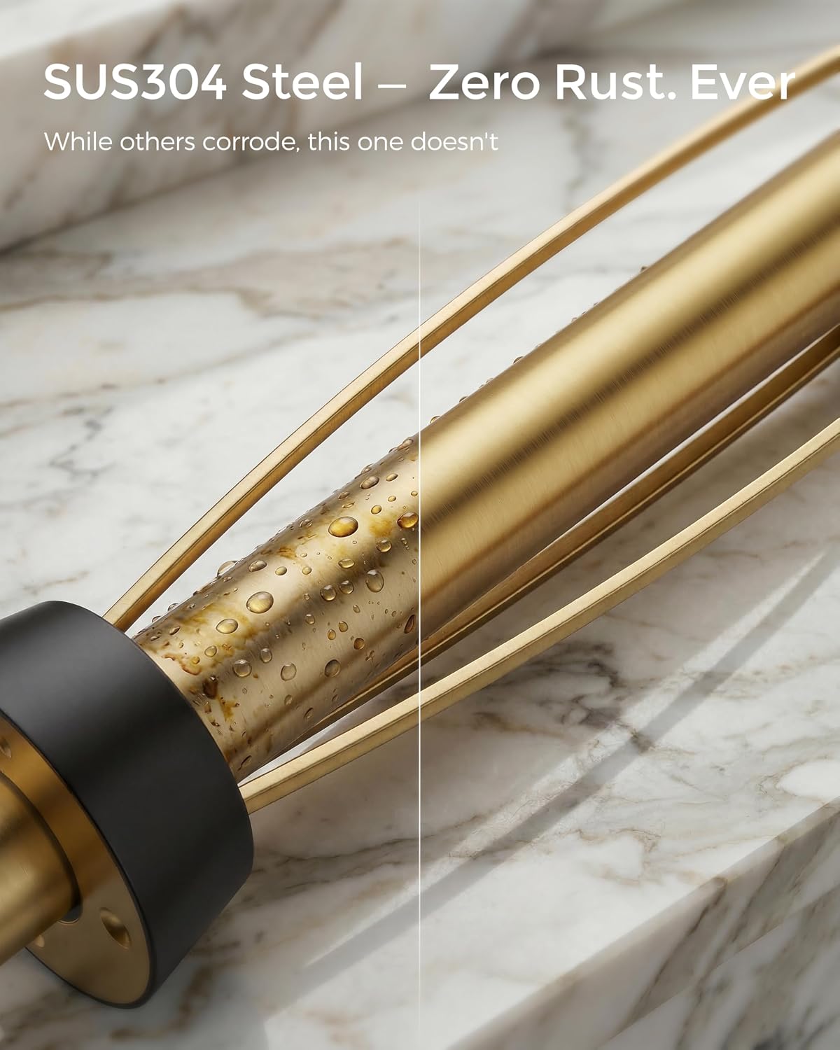 Gold Paper Towel Holder Under Cabinet with Damping Self Adhesive | 304 Stainless Steel Post Pivoting Design Wall