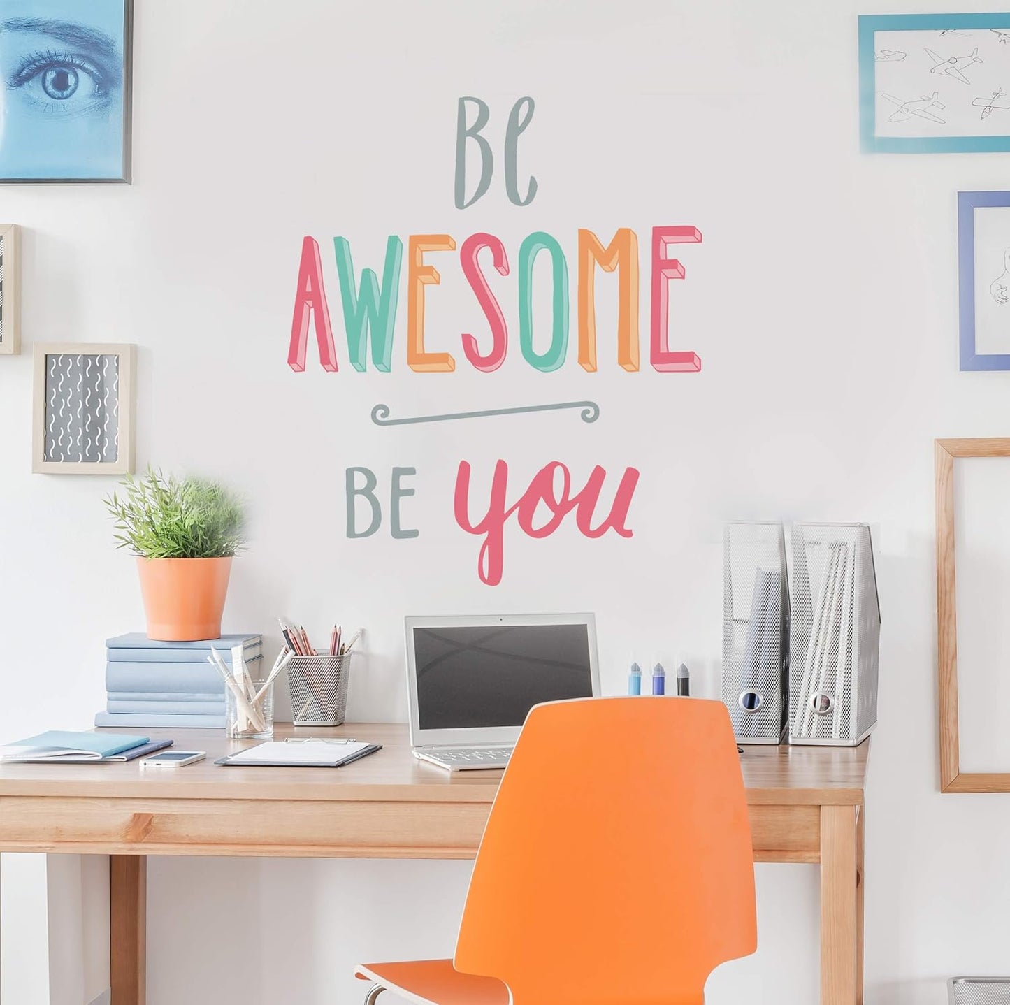 Wall Decals Colorful Quote Stickers / Be Bright, Be Happy, Be You
