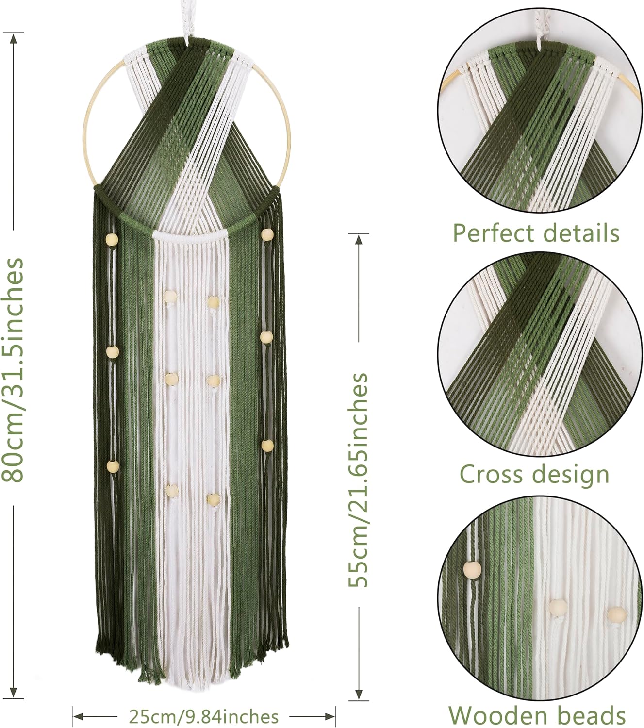 Boho Macrame Wall Hanging / Green