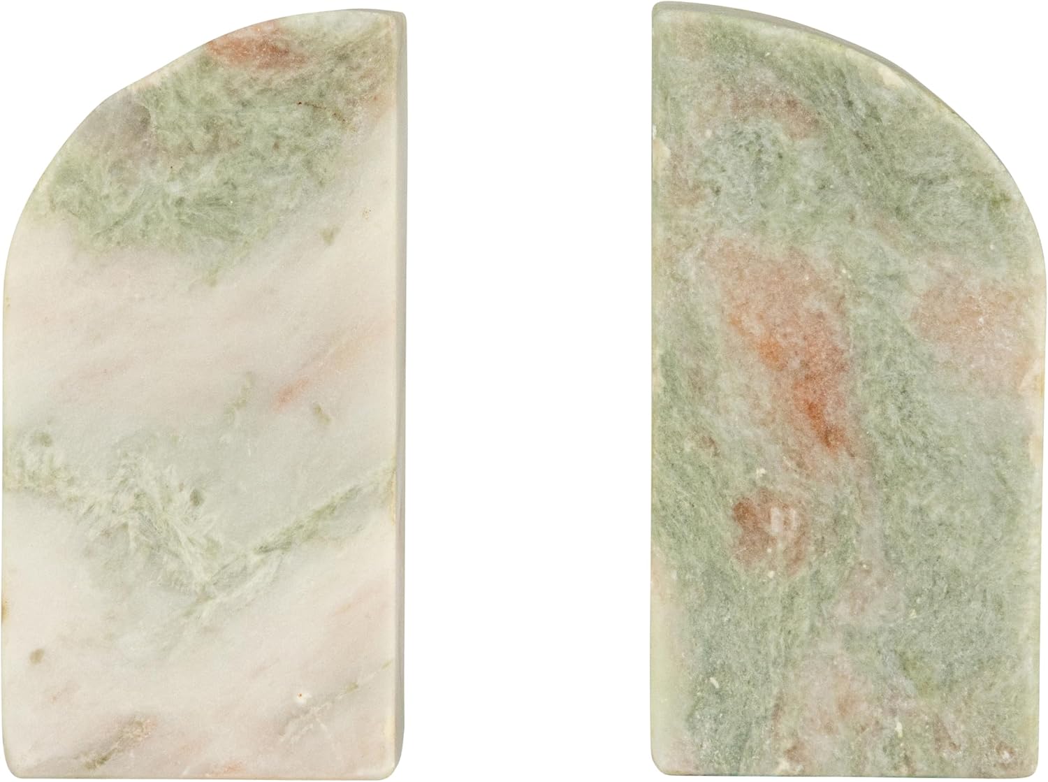 Half Arch Marble Bookends / Green