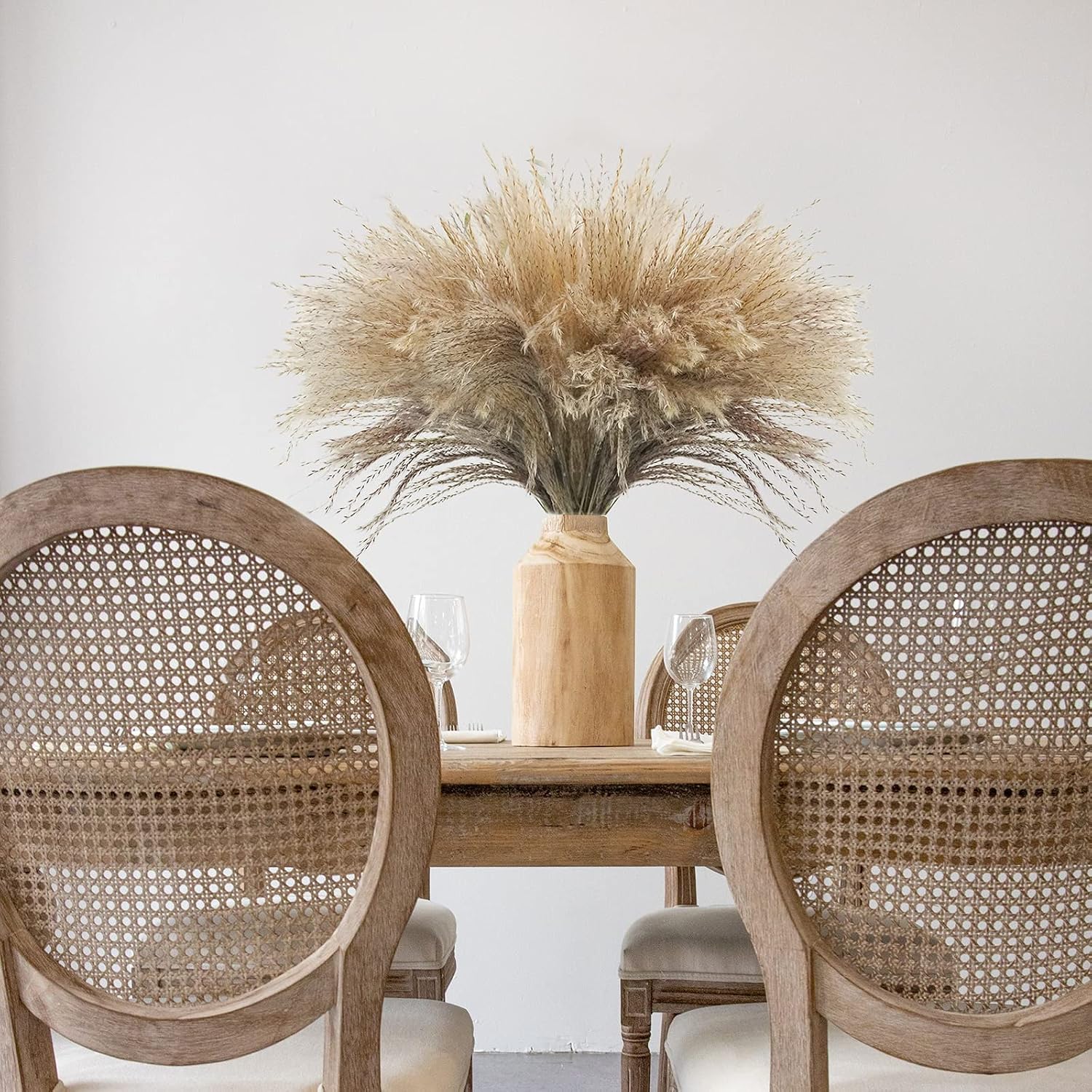 Plume Tall Dried Flowers Large Faux Reed / Dried Pampas Grass / Natural / 17 Inch / Set of 100