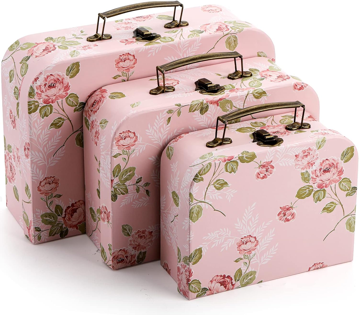 Paperboard Suitcases Storage Box Decorative Storage Boxes Gift Boxes / Set of 3