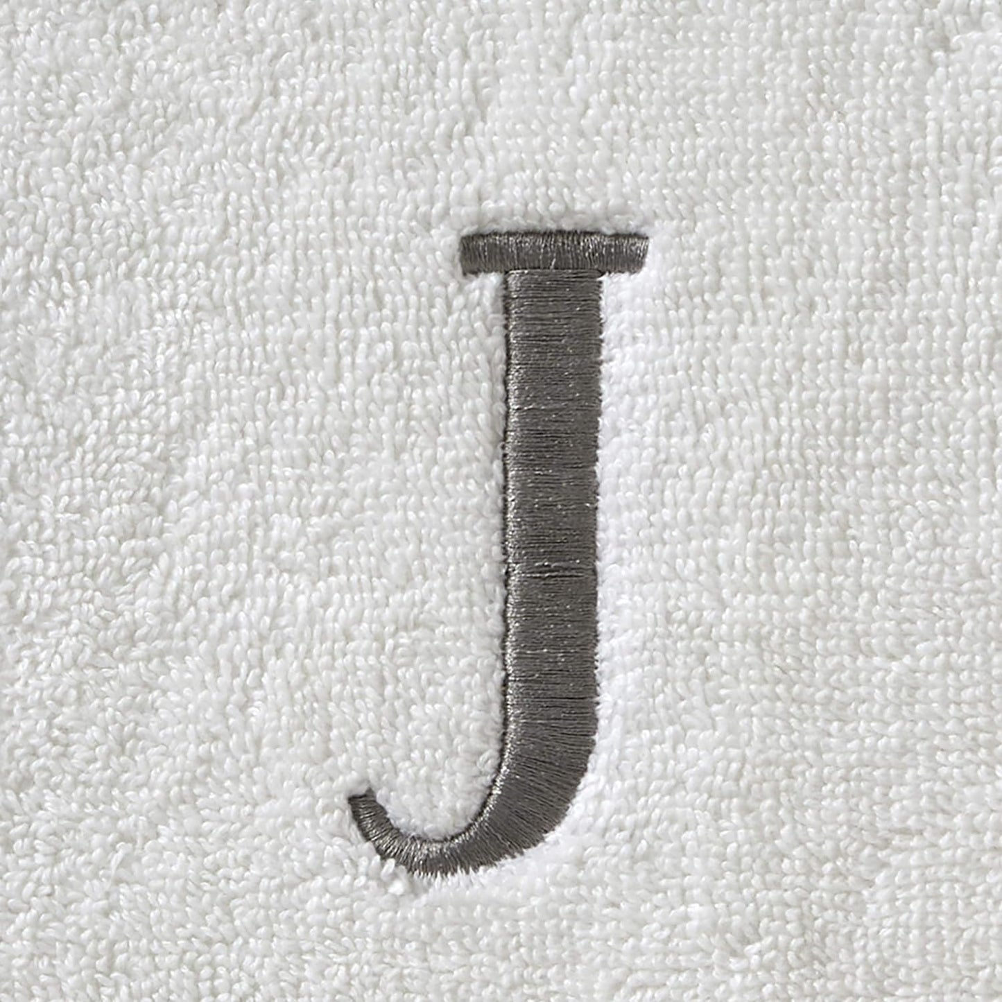 SKL Home Casual Monogram Hand Towel Set-2pc, Embroidered J, White | Available in letters A-Z. Personalized style for